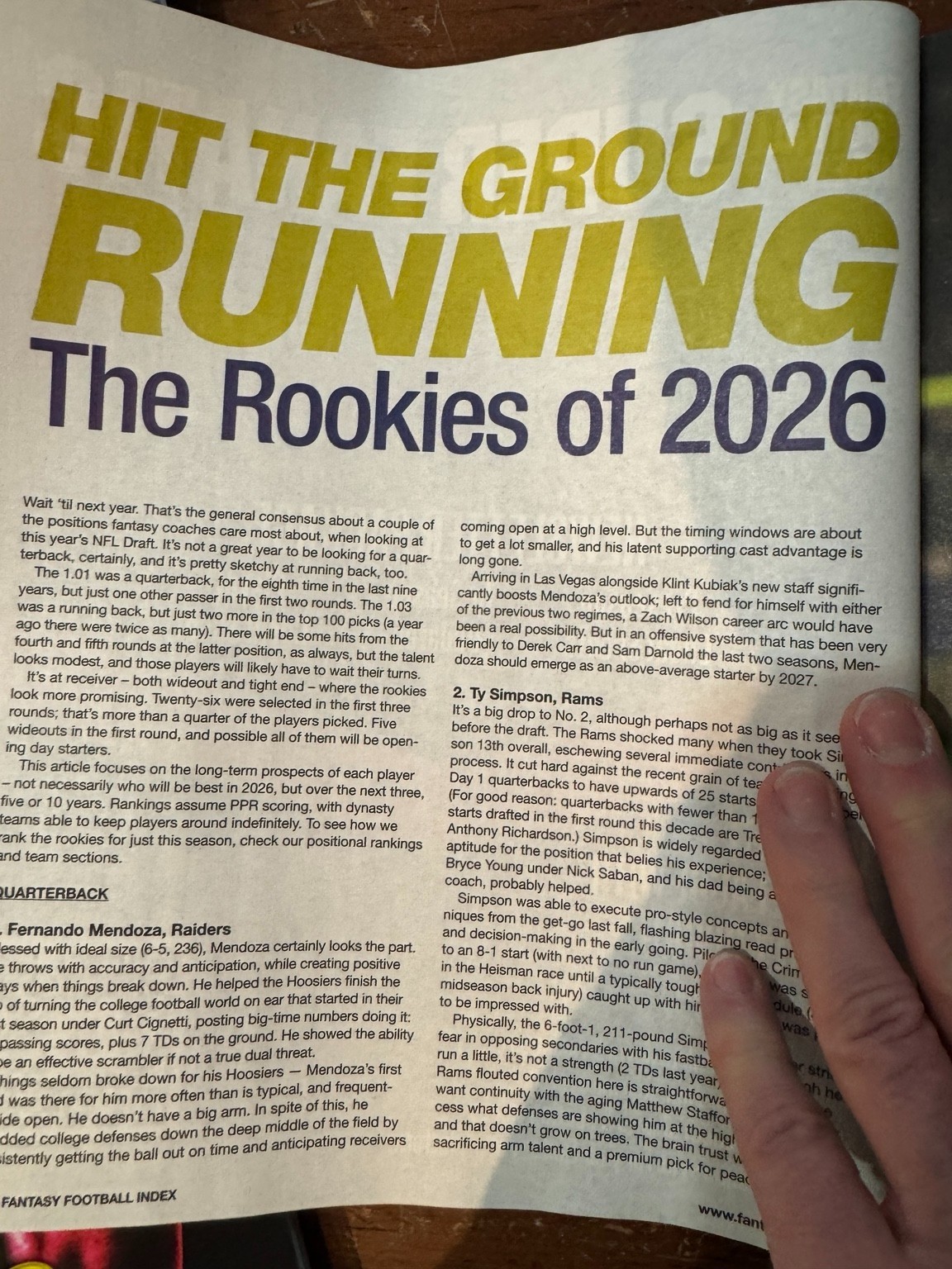 2026 Fantasy Football Index Draft Guide Ranking Cheatsheets Sleepers Dynasty NEW