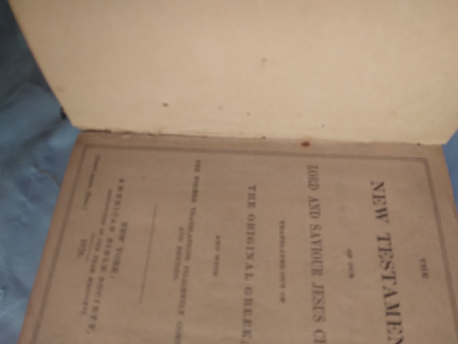 1878 New Testament Bible American Bible Society Christian Shipping Included