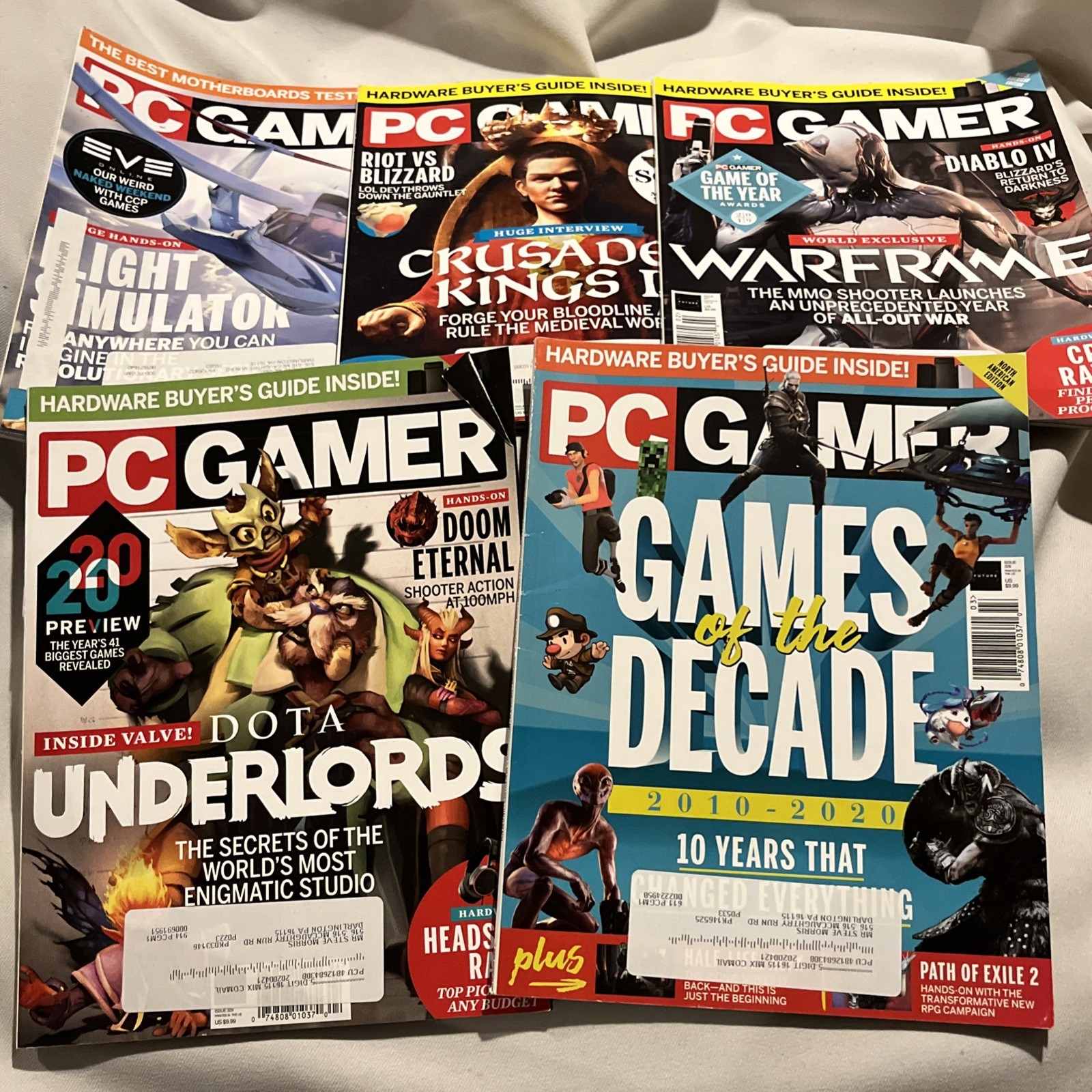 PC Gamer Magazine Lot of 29 Magazines Multi Years 99-2020 See Pics