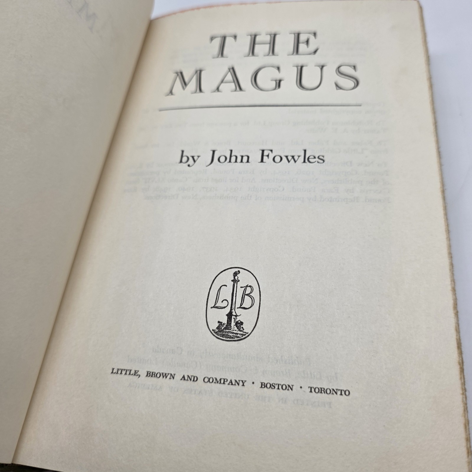 THE MAGUS – John Fowles – 1st Edition – 1965 hardcover with dust jacket