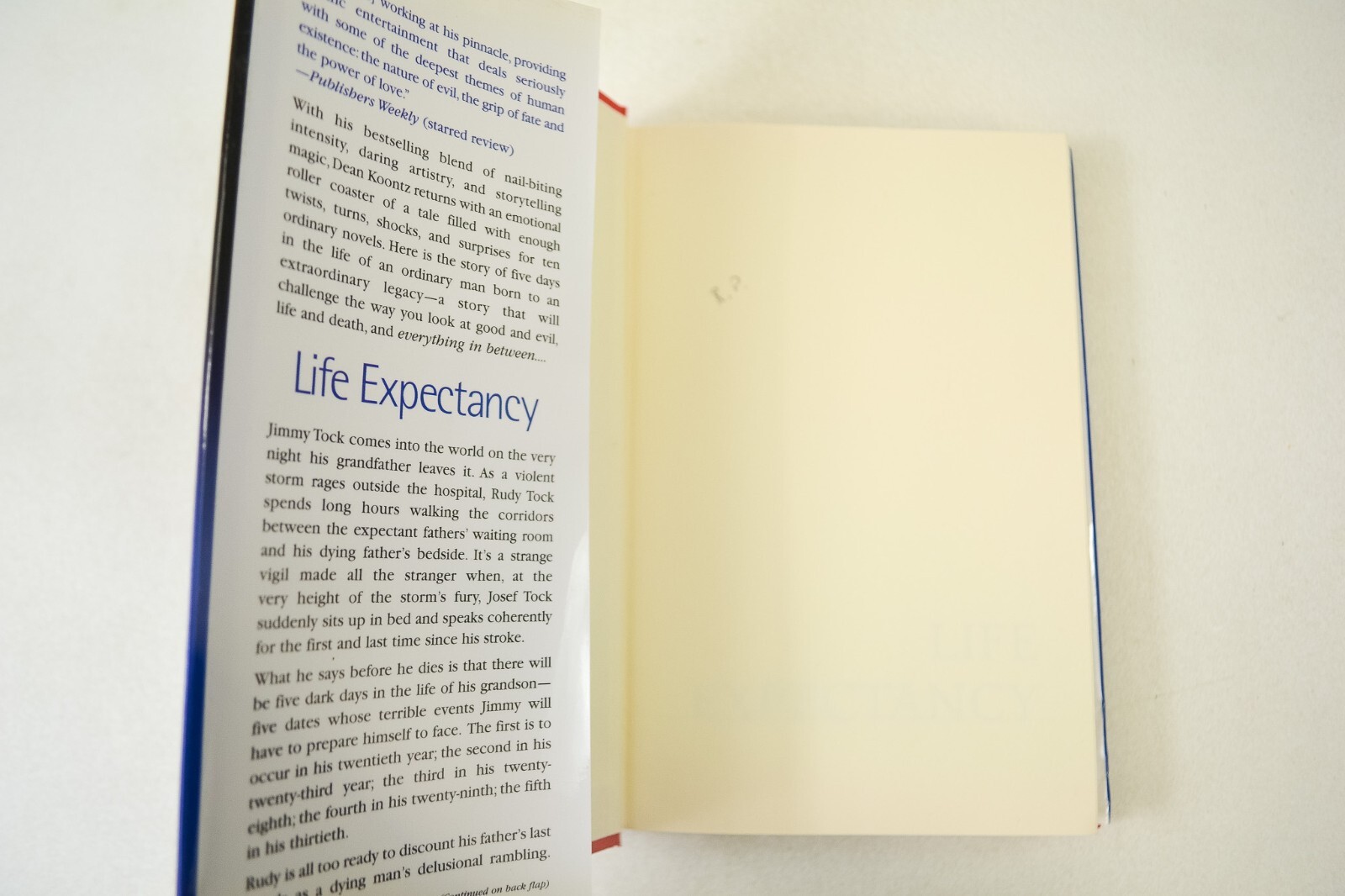 Life Expectancy 2004 First Edition First Printing Dean Koontz Hardcover