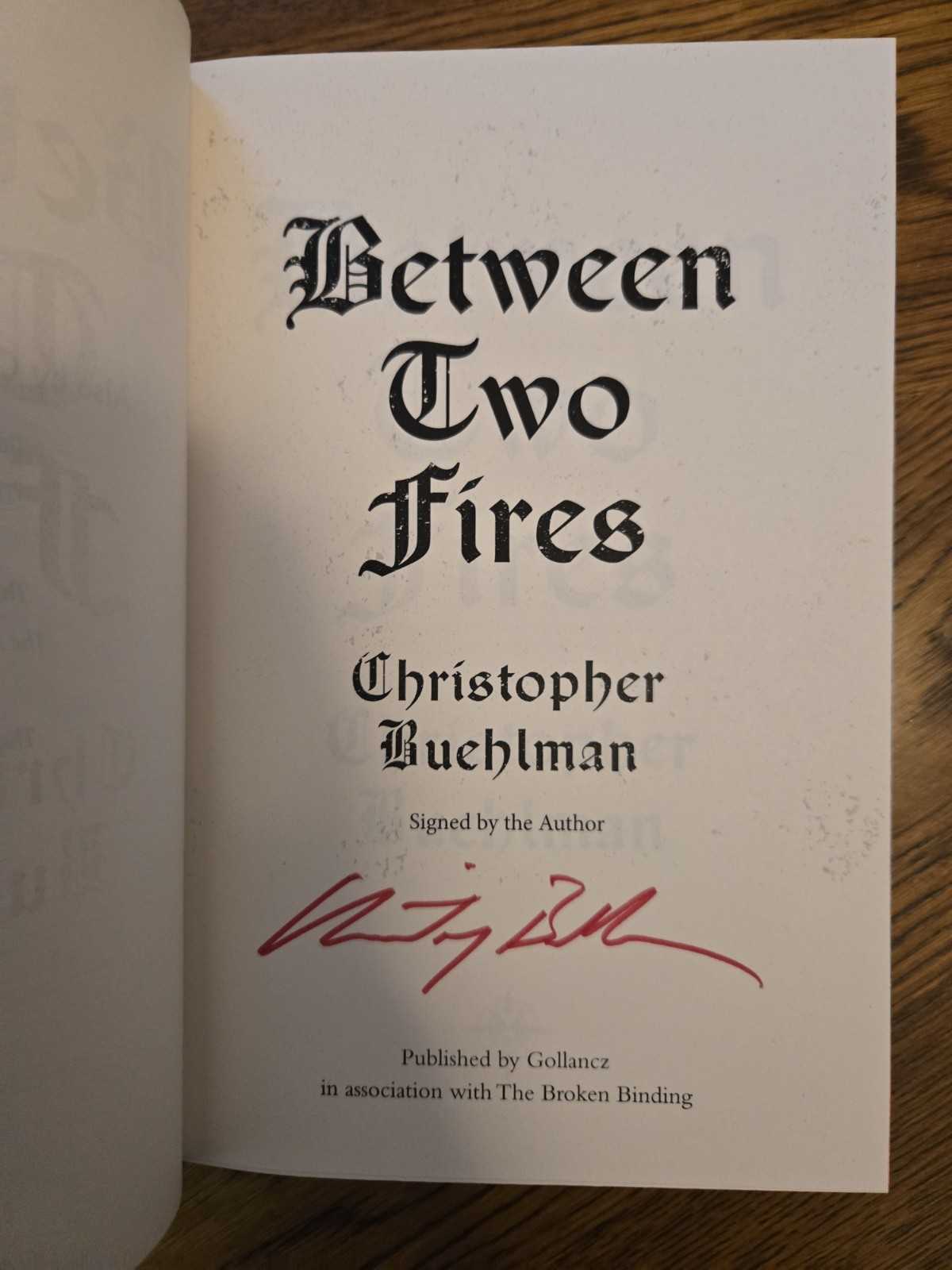 Between Two Fires Christopher Buehlman Broken Binding Signed