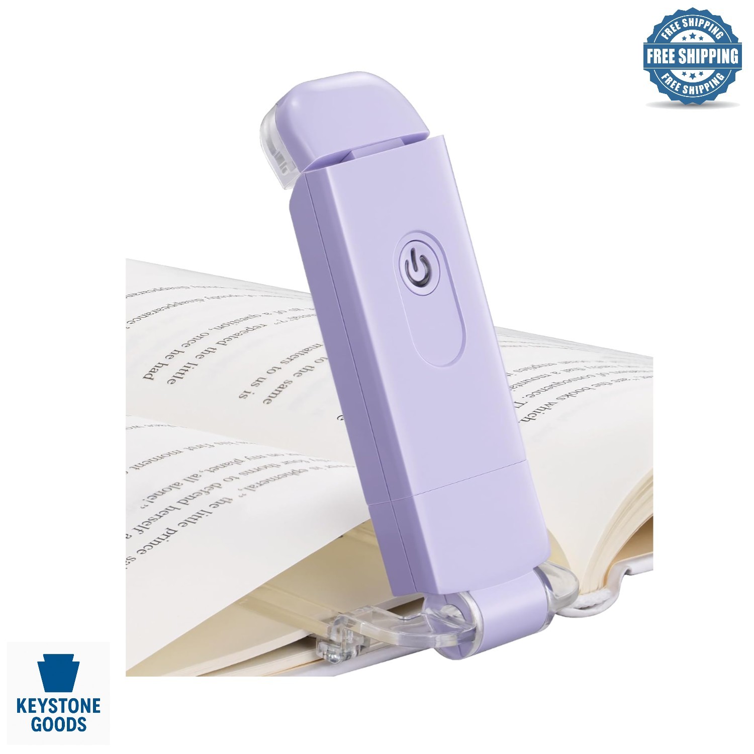 USB Rechargeable Purple Clip-On LED Book Light with Adjustable Brightness & F…