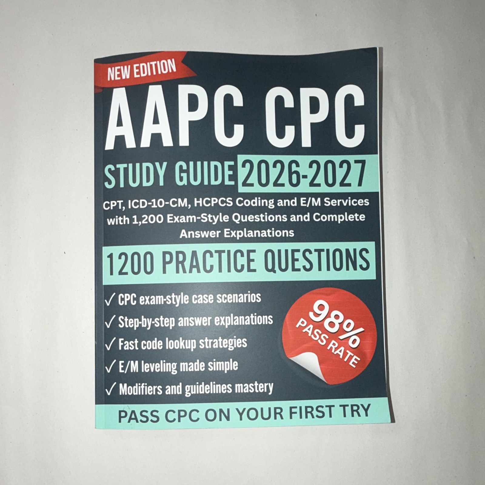AAPC CPC Study Guide 2026-2027 New Edition Paperback, 1200 Practice Questions