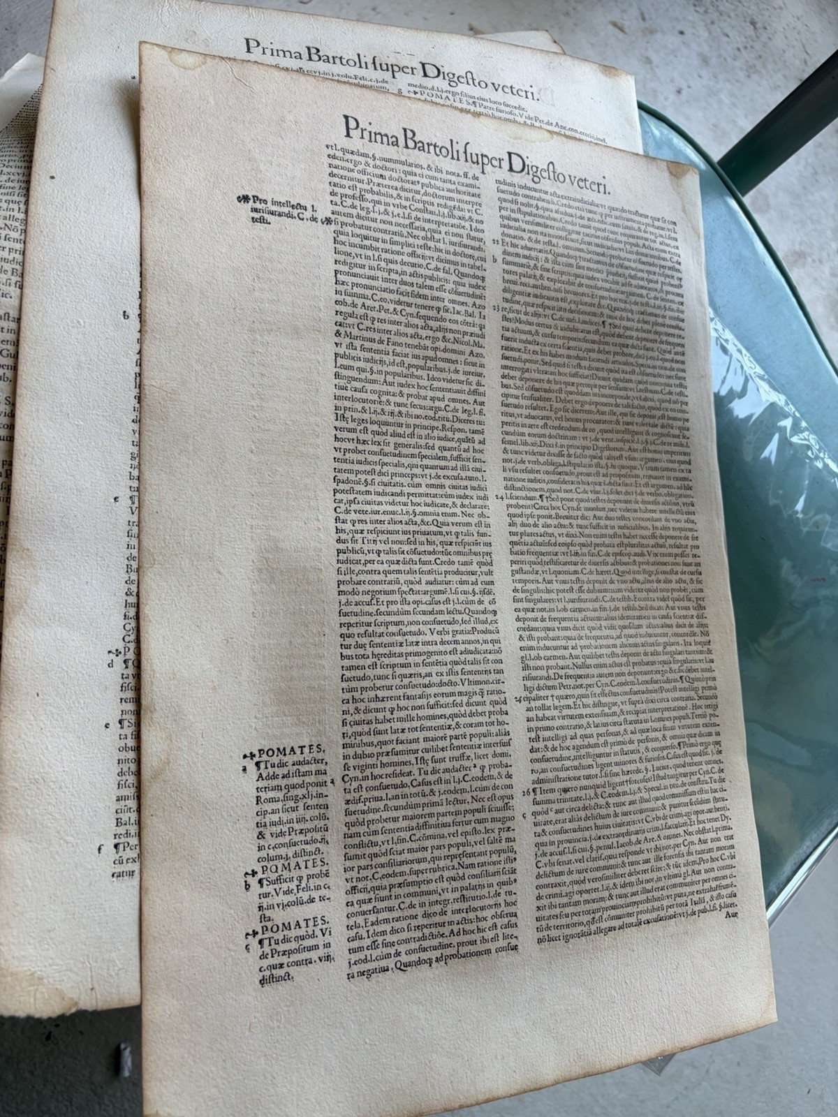 Antique Original 16th Century 1500’s Large 16.5×11 Inch Italian Book Pages 8