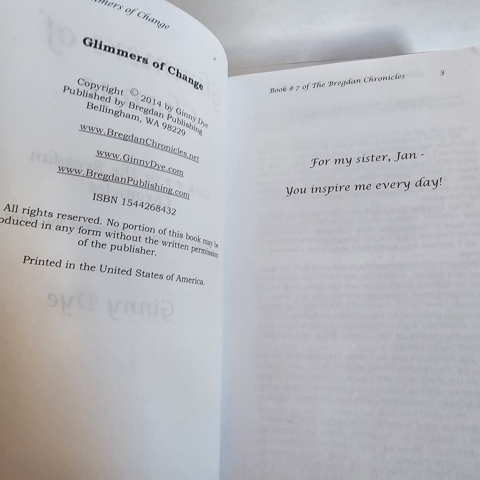 Glimmers of Change (# 7 in the Bregdan Chr… by Dye, Ginny Paperback / softback