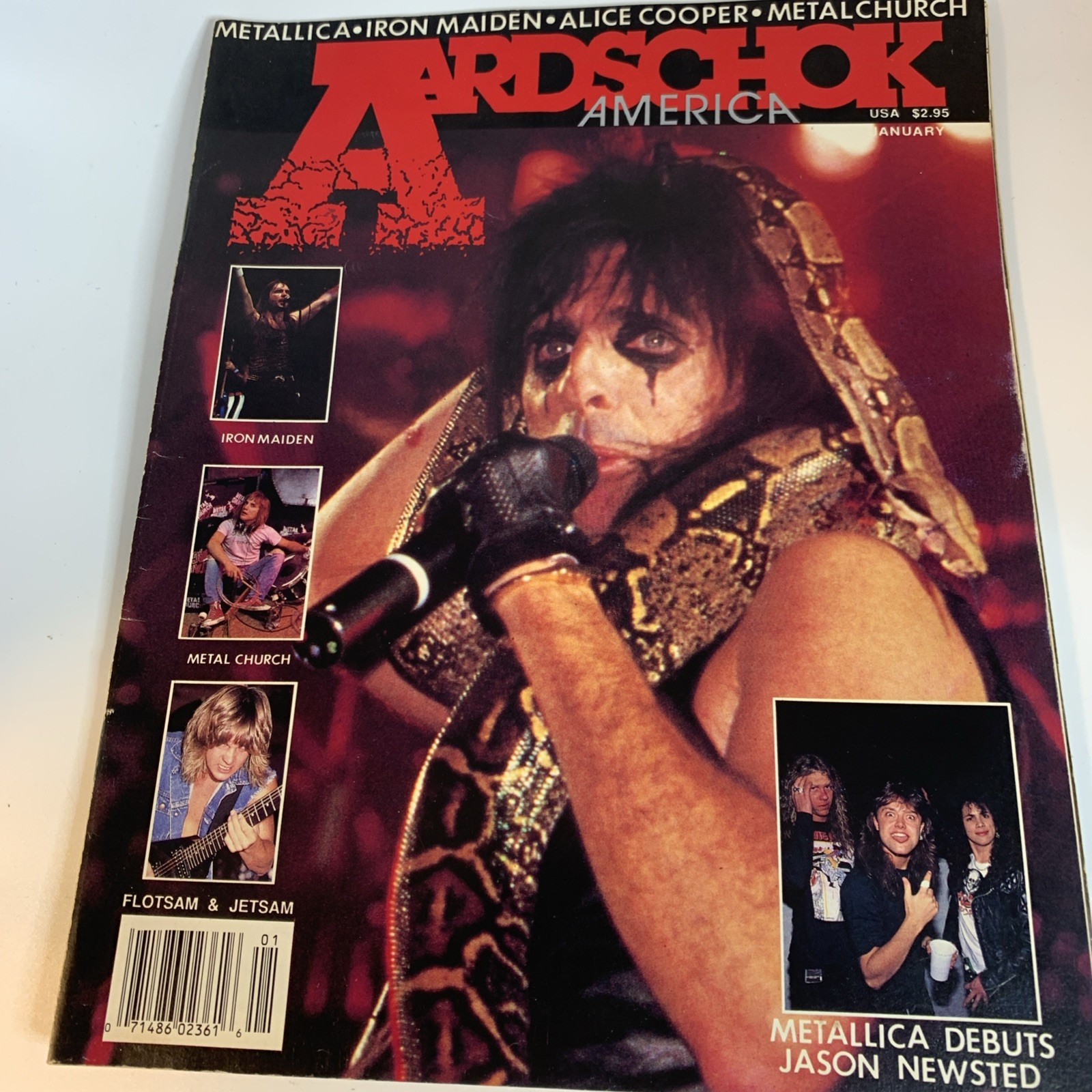 January 1986 Aardschok Magazine Alice Cooper Metallica Metal Church Iron Maiden