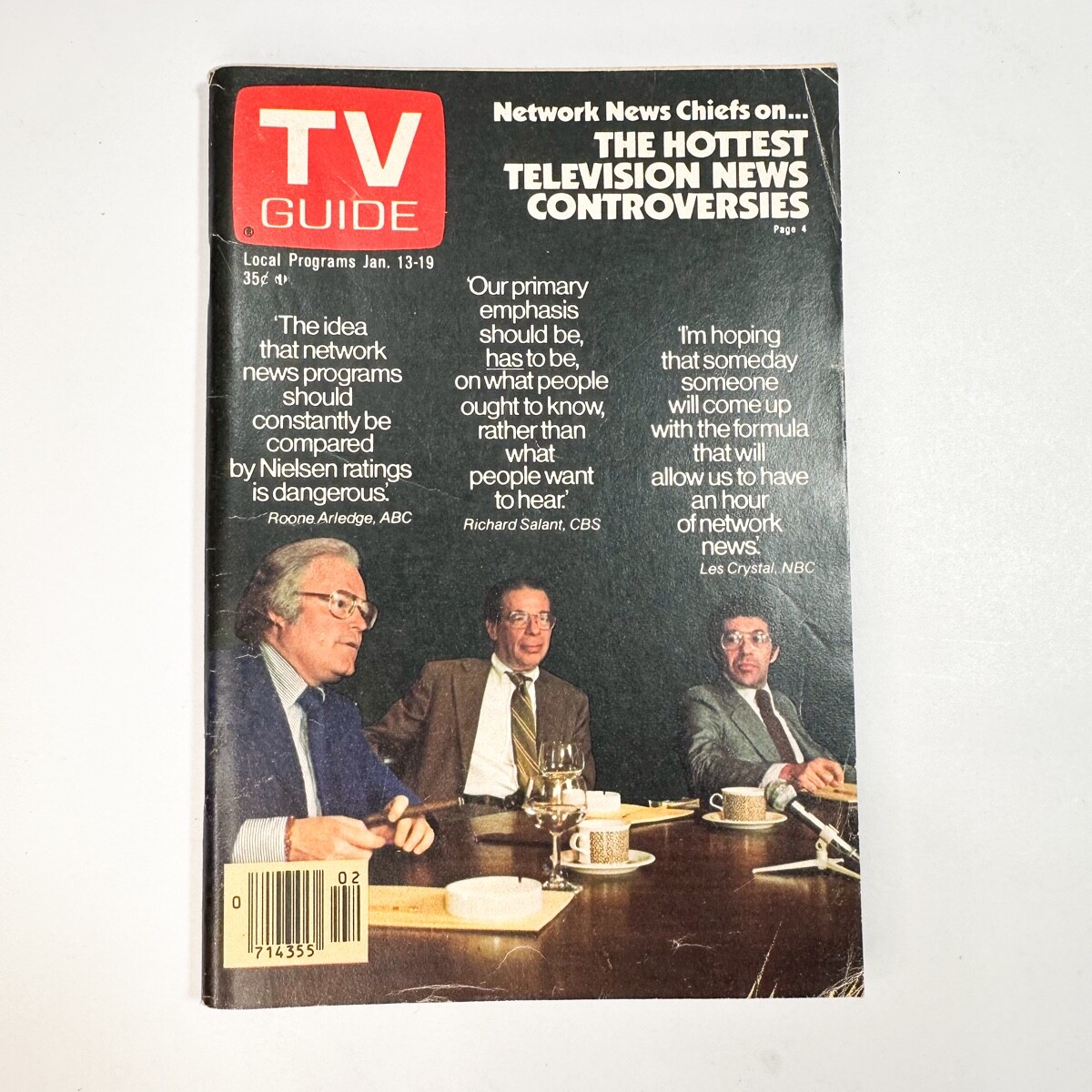 TV Guide Jan 13, 1979, ABC CBS NBC Network News Chiefs, No Label