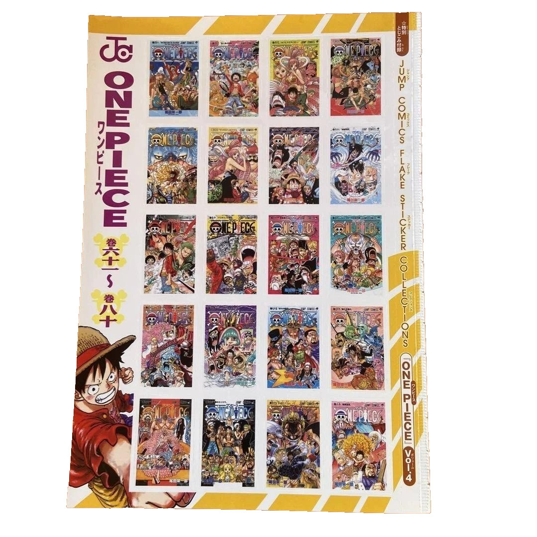 ONE PIECE Flake Sticker Collections Vol.1-5 Complete Set Manga Covers 1-100