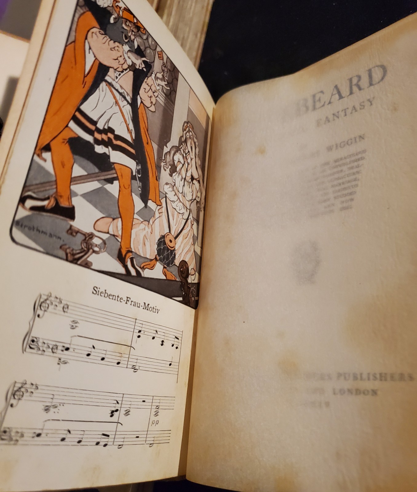 Orig. Vintage book: BLUEBEARD Musical by Kate Douglas Wiggin, 1914, 58 pages