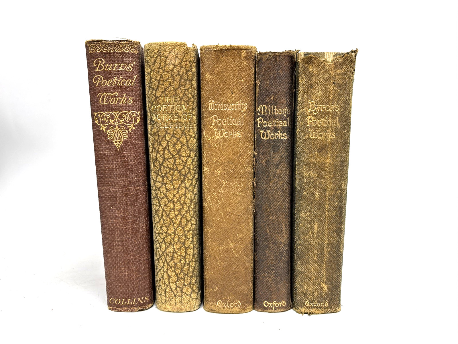 Distressed Old Faux Leather Poetry Books for Decoration. 16.5cm shelf space.