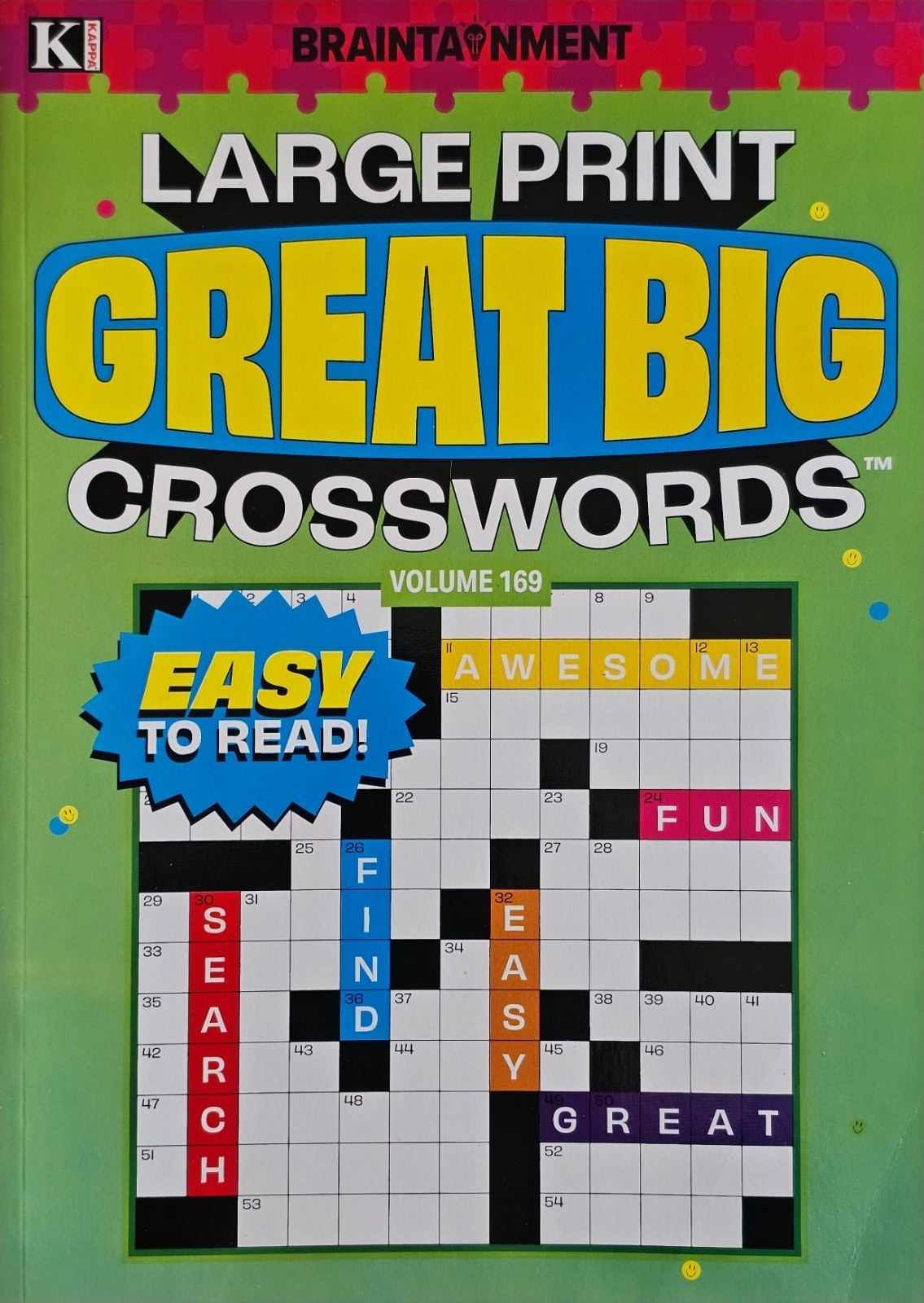 New 4 Large Print Great Big Crosswords Kappa Puzzle Books Vol# 165-170 Fun Hobby