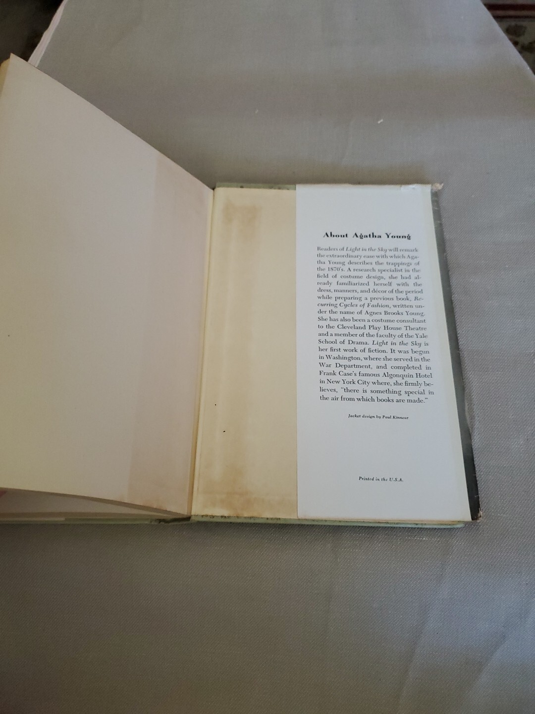 Light in the Sky by Agatha Young 1948 Edition HC Book