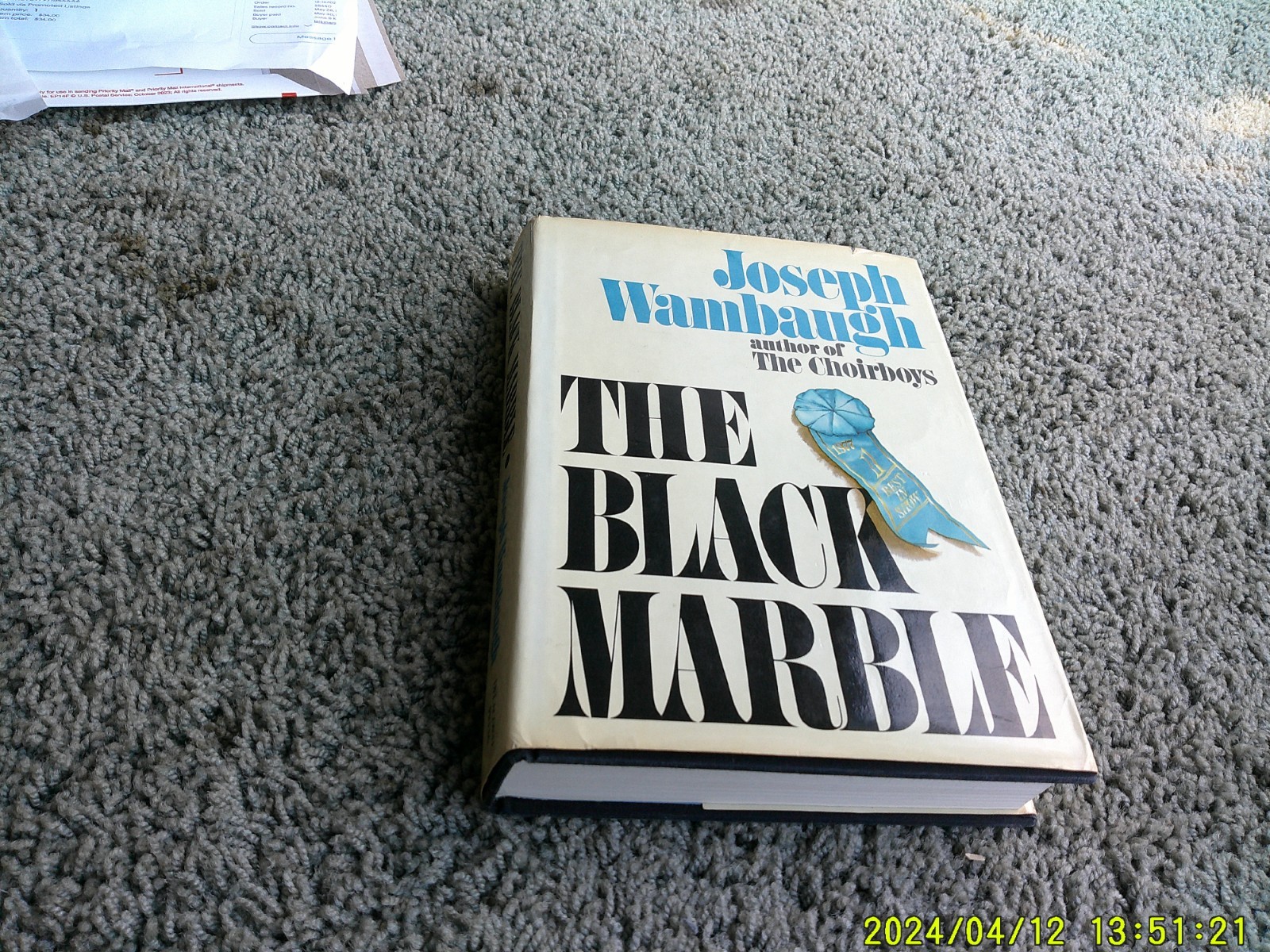 THE BLACK MARBLE: a novel by Joseph Wambaugh. 1st edition 1978 w/DJ. INSCRIBED