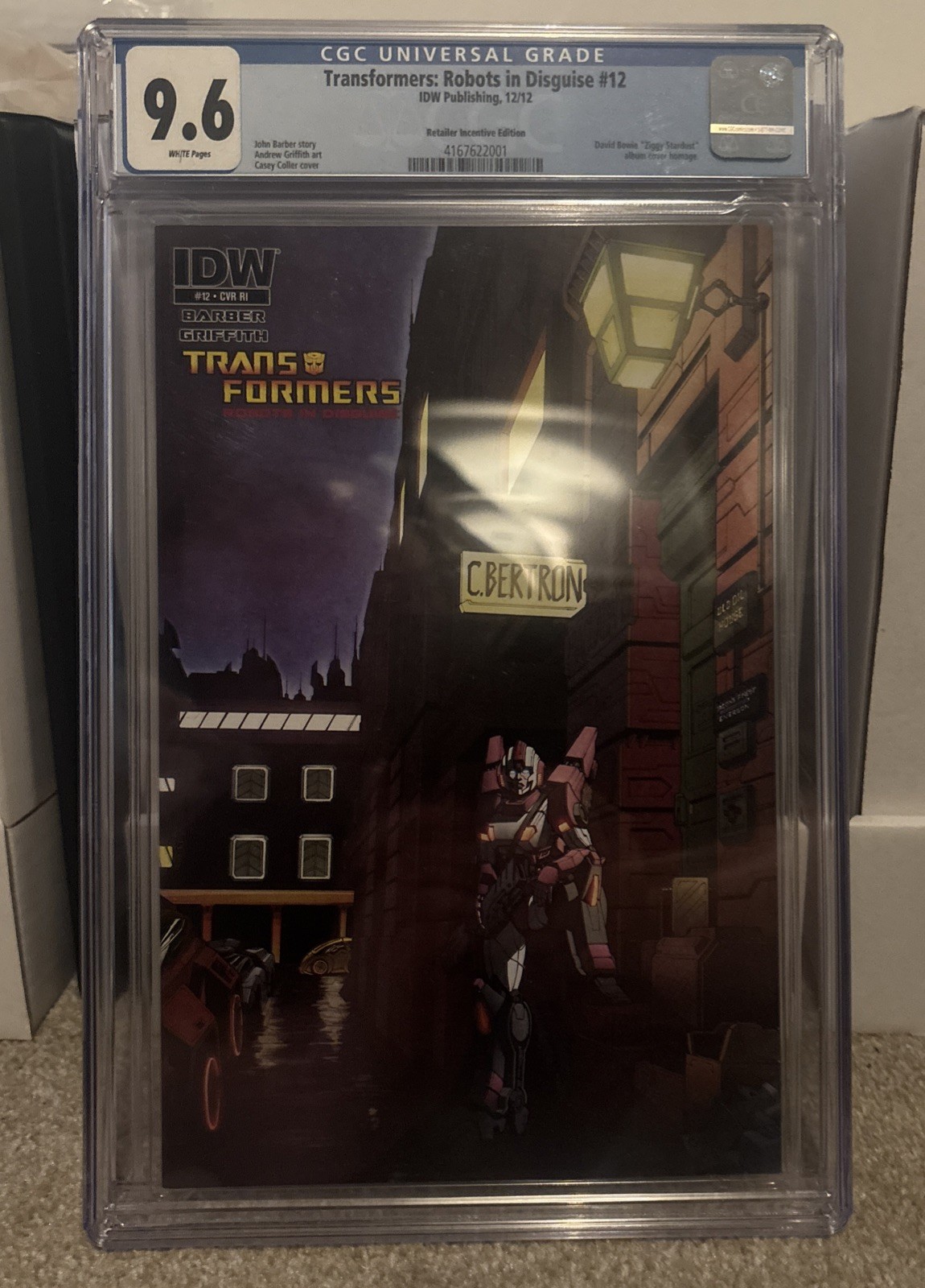 IDW Transformers: Robots In Disguise #12 1:10 RI Ziggy Stardust Variant CGC 9.6