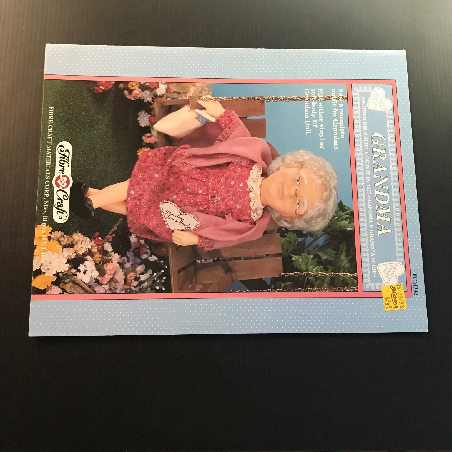 GRANDMA Doll Outfit Pattern FCM342 Fibre-Craft 1993 Vintage Sewing Craft