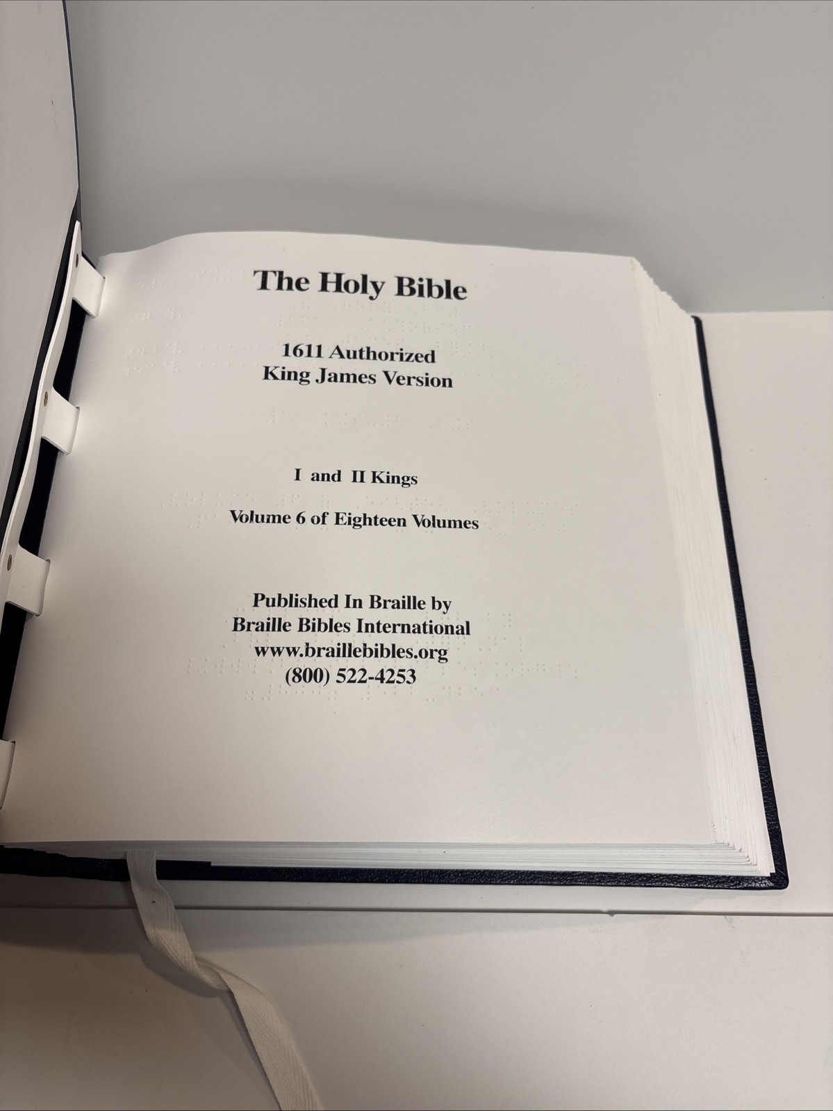 Braille Holy Bible – King James Version- Vol 6 1 & 2nd Kings
