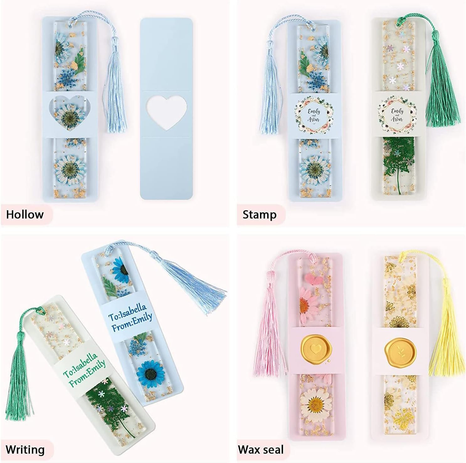 50 Pieces Resin Bookmark Holder Bulk 5. 9 x 1. 8 Inches Kraft Bookmark Sleeve…