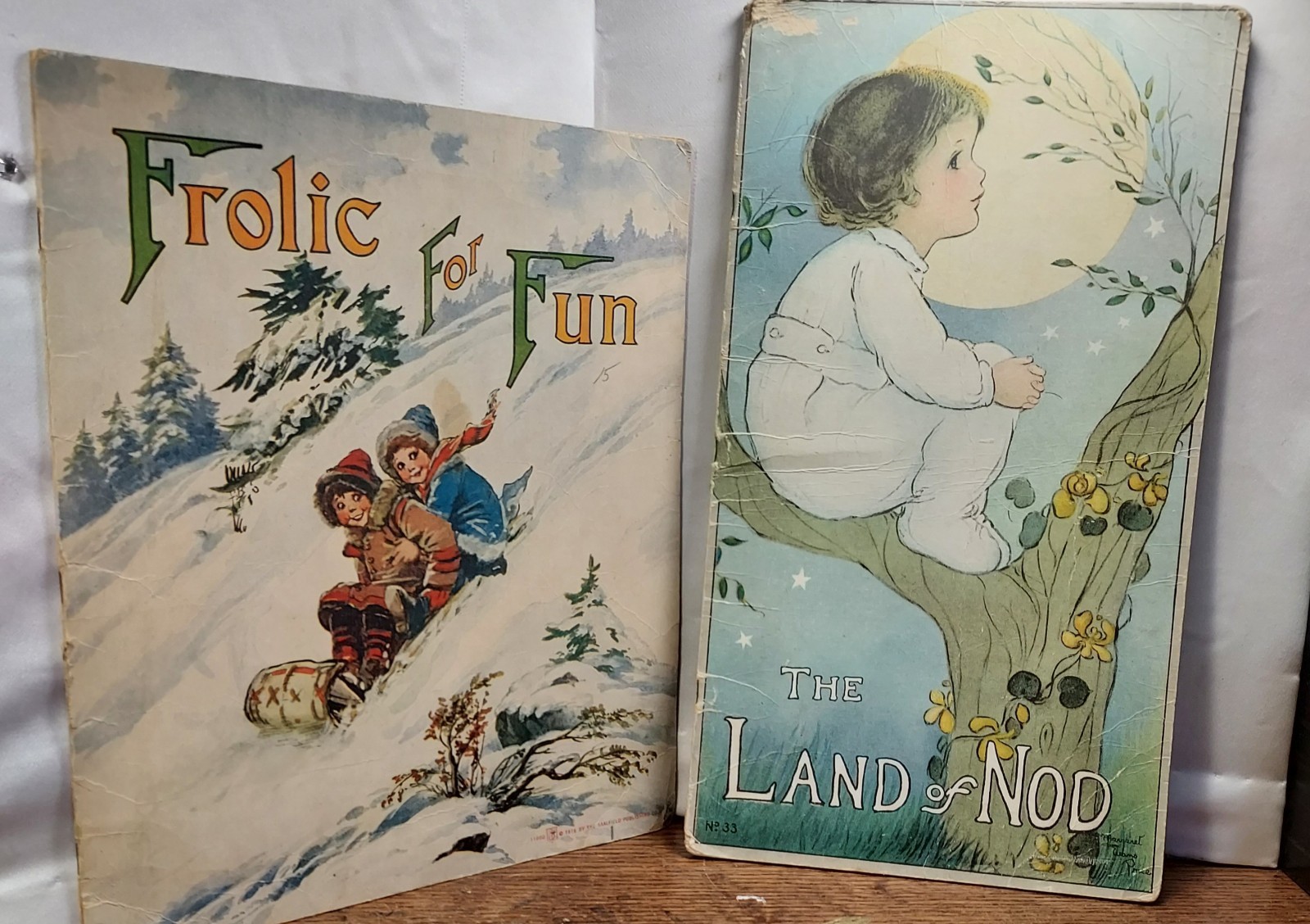 Pair Of Antique Children’s Books 1916 – 1918 One Rhyme Is Racist Caution
