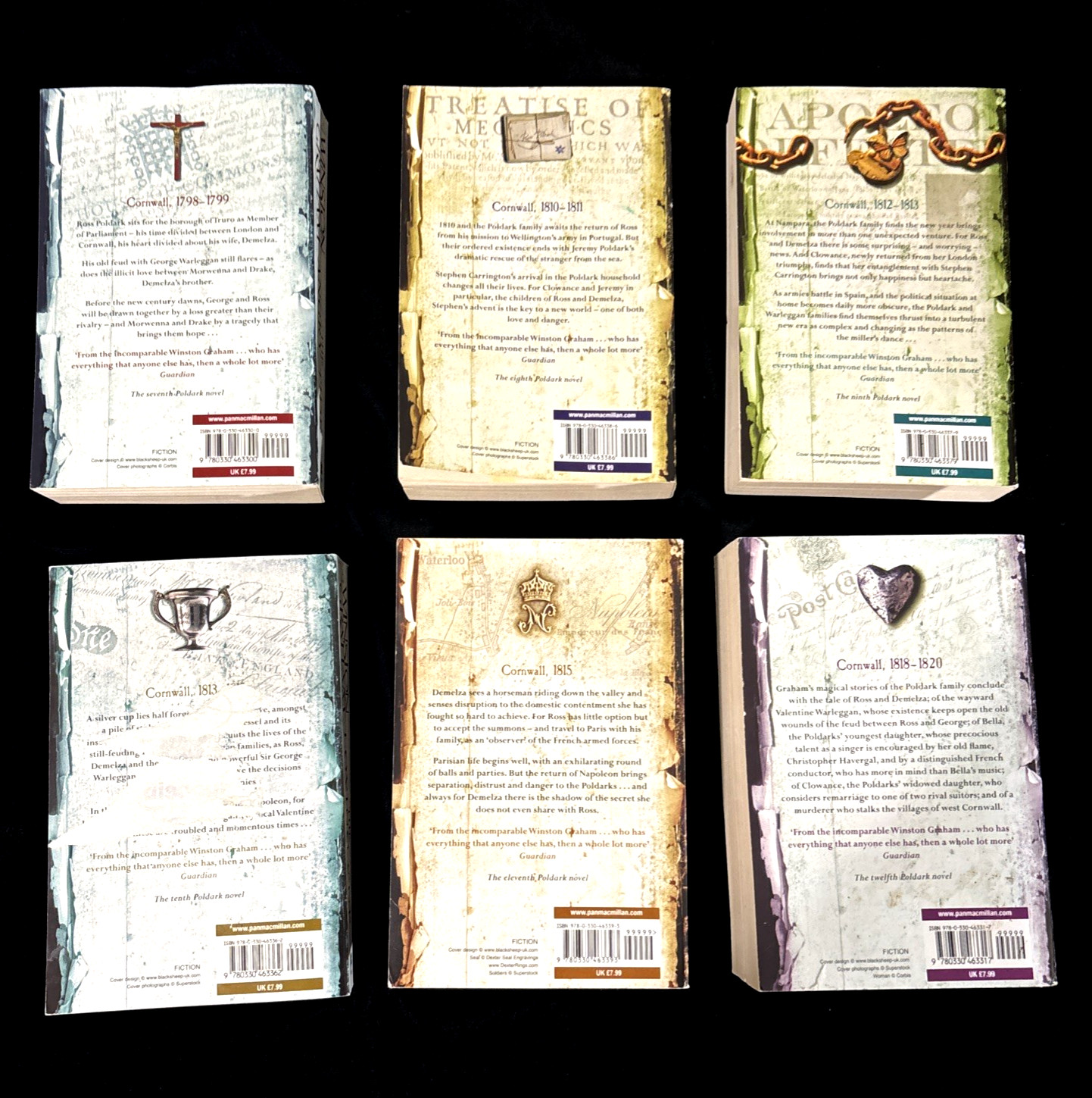 Winston Graham Poldark Book Series Lot of 6 Books #7 – 12 PB – Free Shipping