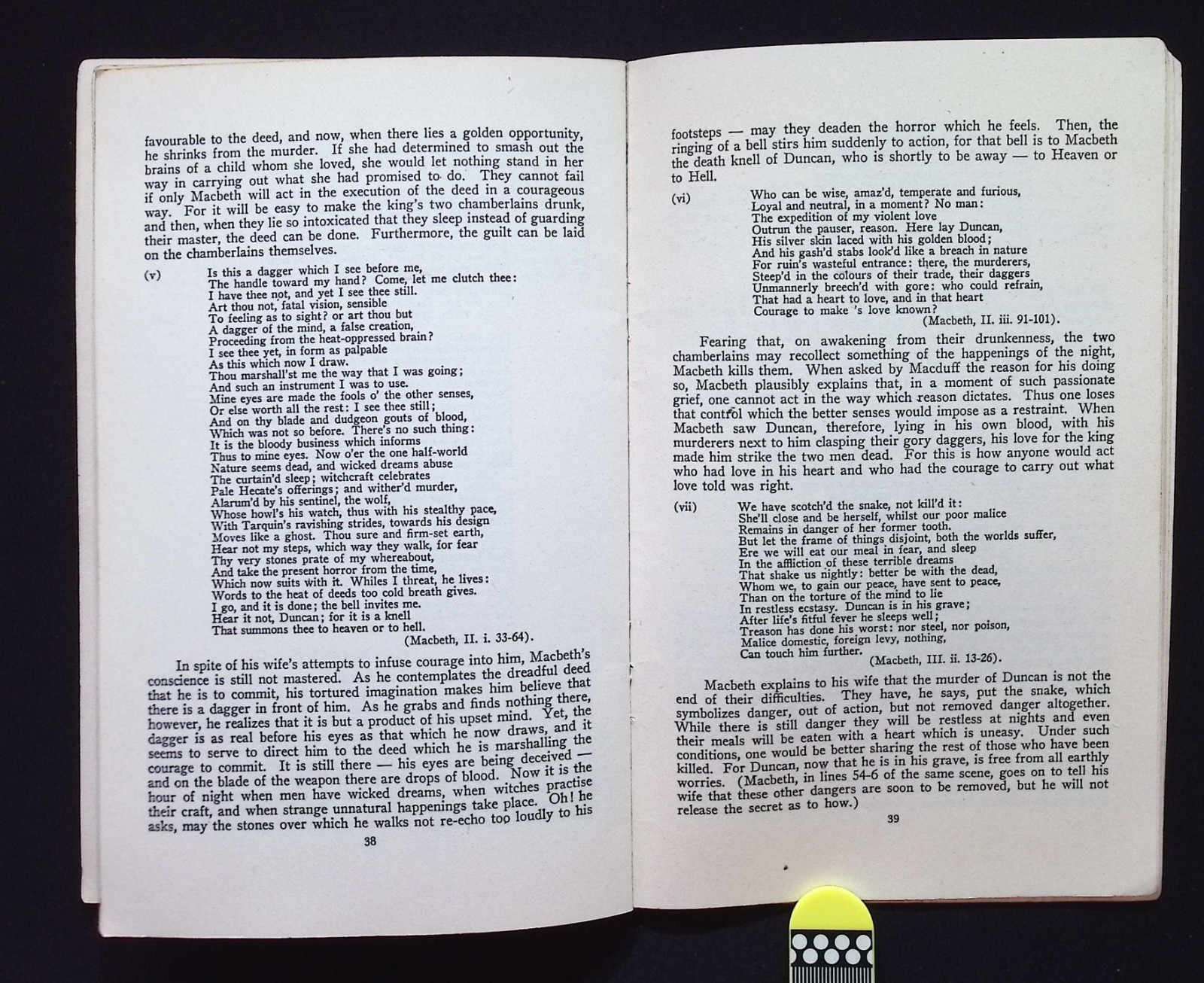 Study-Aids : Notes on Shakespeare’s Macbeth, 1976 Reprint Methuen Educational PB