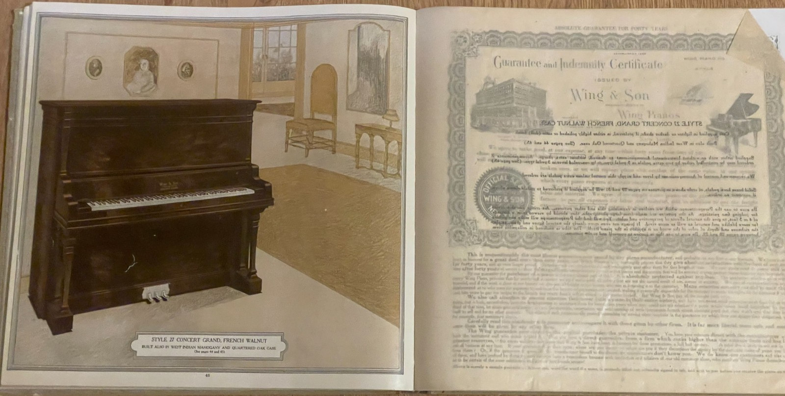 1918 Book•Of•Complete Information About•Pianos. 138 pages, fully illustrated VG