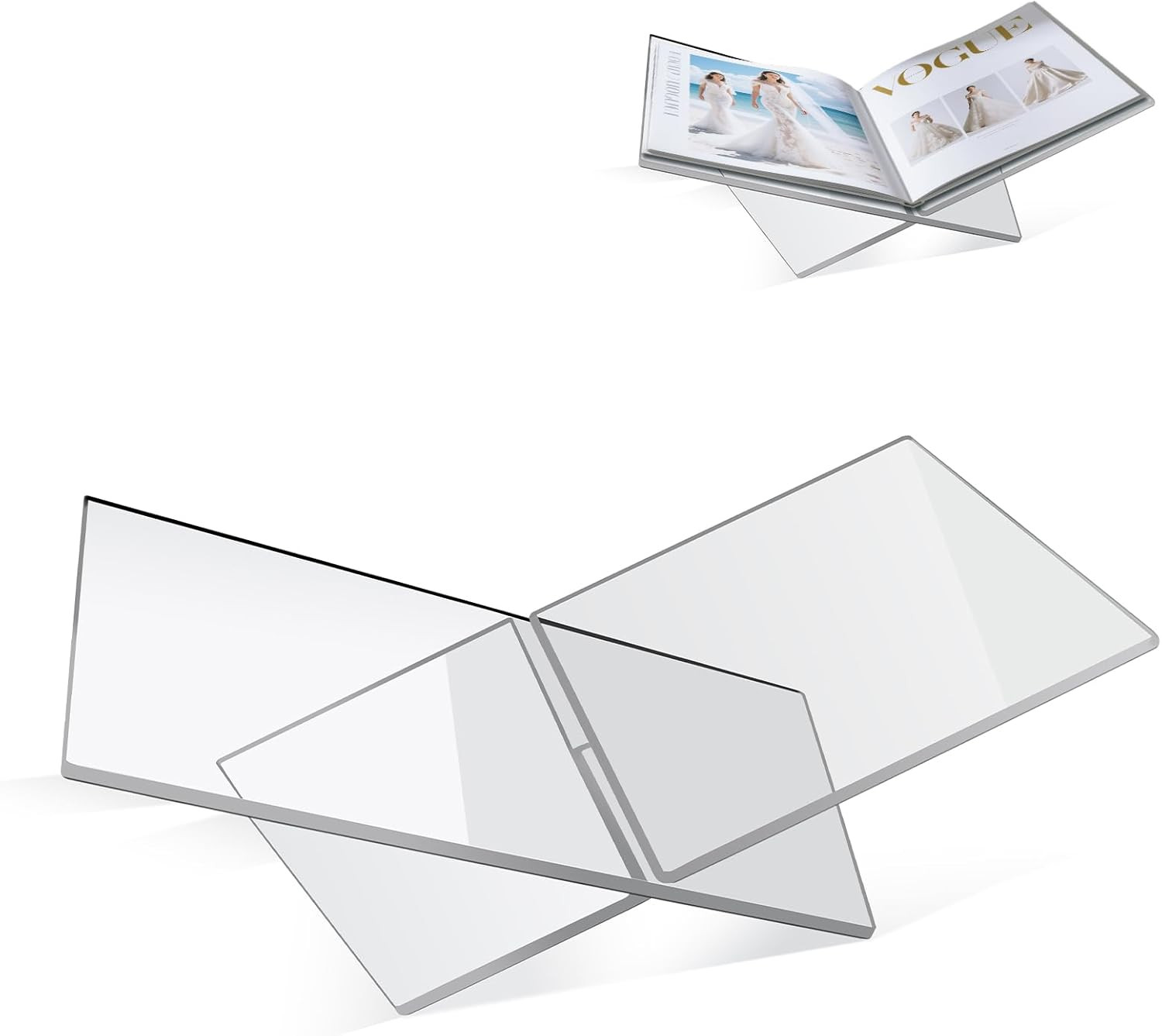 Clear Acrylic Book Stand – Large 12.6 x 6.7 x 5 in Book Holder for Cookbooks,…
