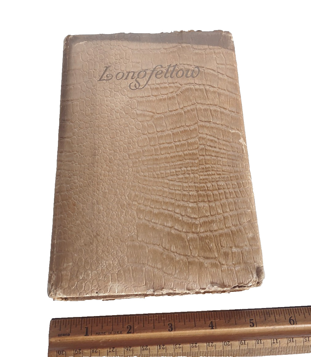 Antique Undated Longfellow Faux Leather? Bound Book Of Poems Hurst & Co NY