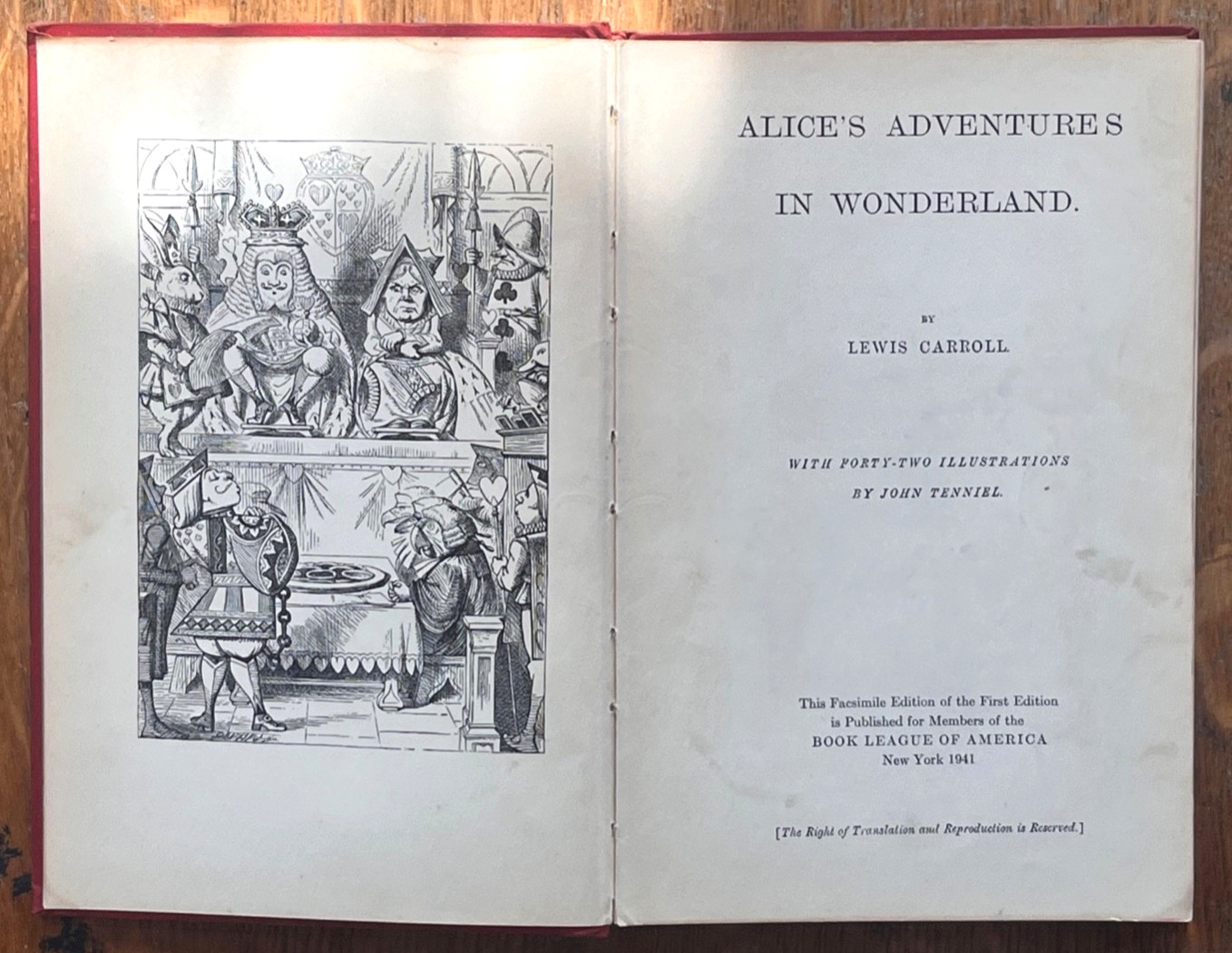 Alice’s Adventures in Wonderland, Lewis Carroll, Facsimile First Edition, 1941