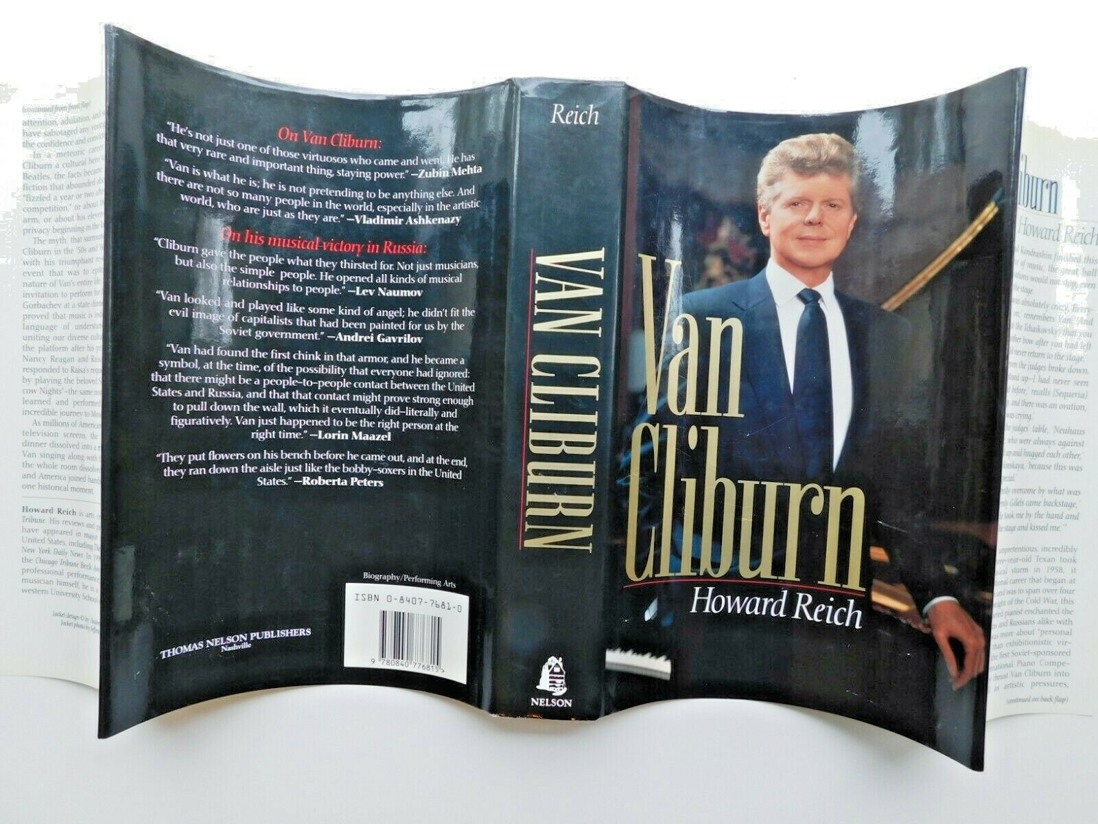 *SIGNED* pianist Van Cliburn biography by Howard Reich 1993 hardcover 428 pages