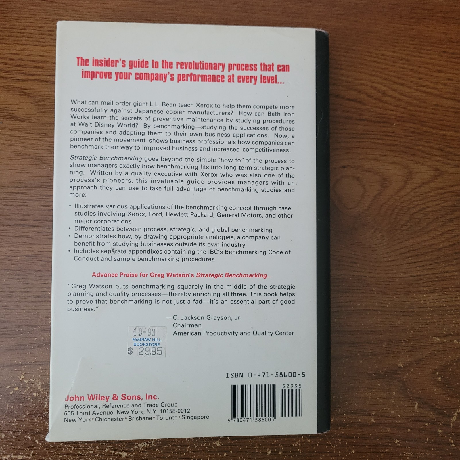 Strategic Benchmarking: How to Rate Your Company’s Performance against the World