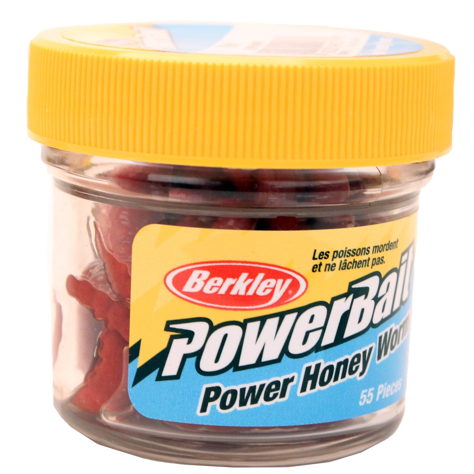 Berkley PowerBait Power Honey Worm Fishing Bait, Red, 1in | 3cm, 55 ct., Red