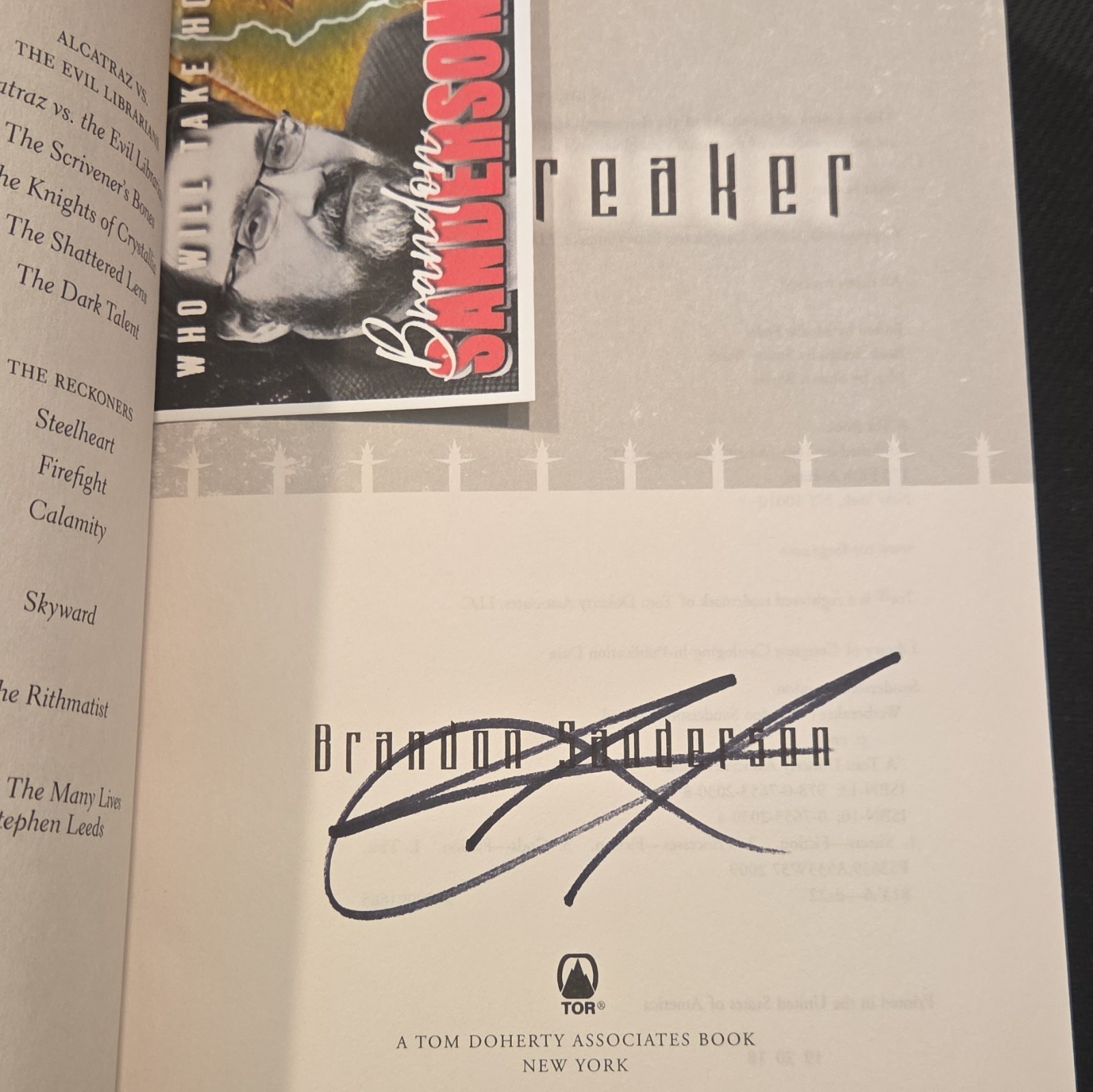 Brandon Sanderson Warbreaker 2009 Hardcover (Tor) Signed English Fantasy