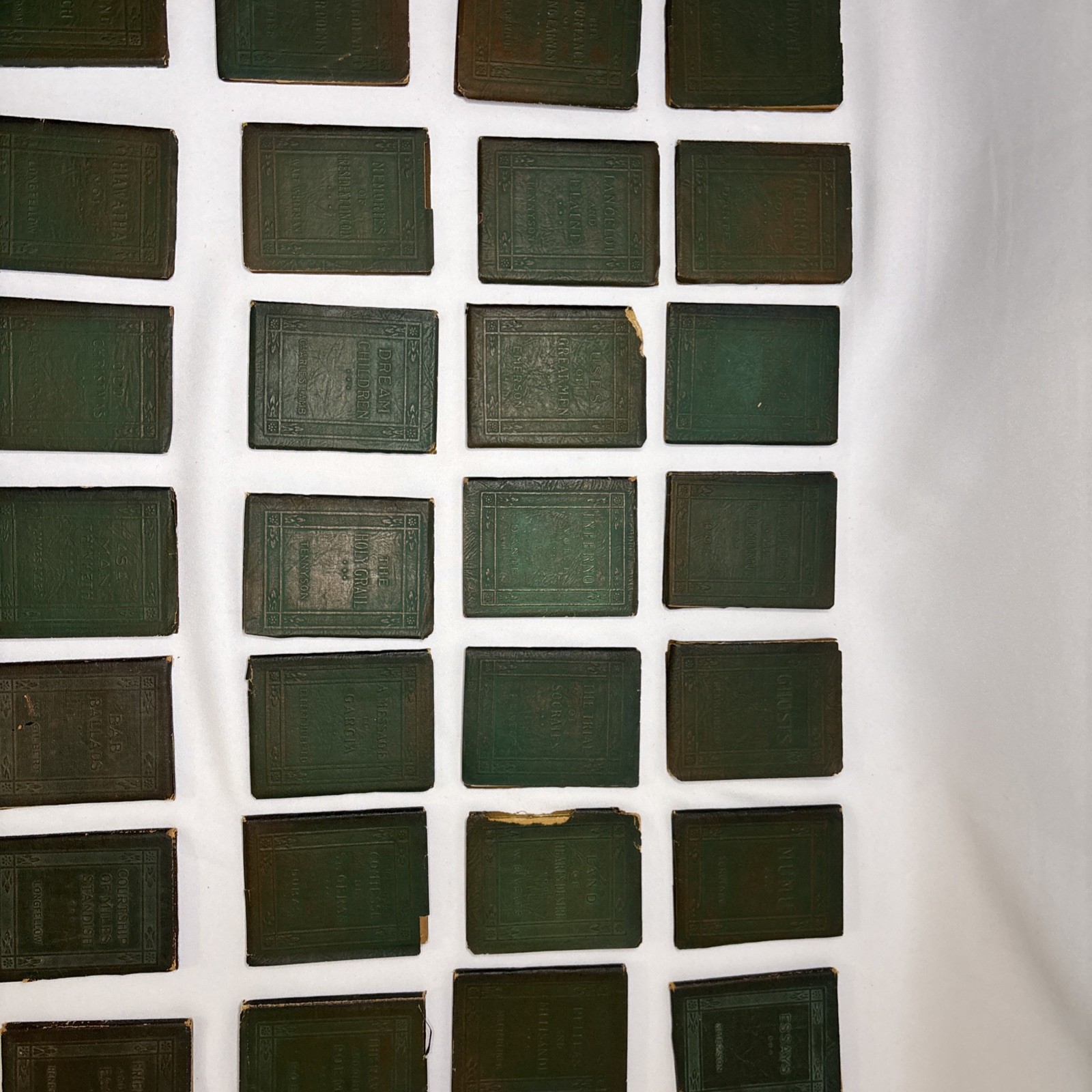 Lot of 28 Little Leather Library Books Green 1920’s Antique Vintage