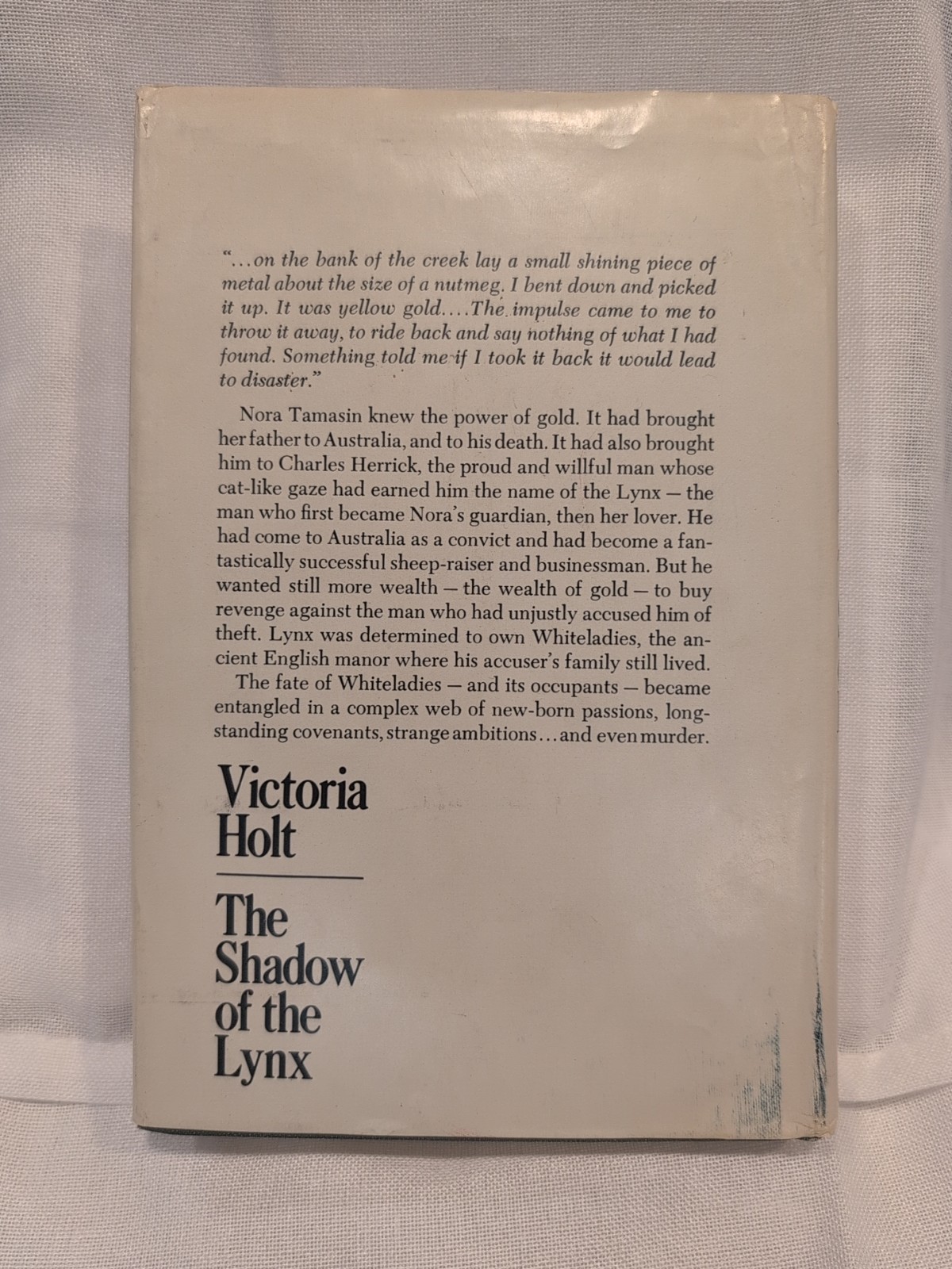 The Shadow of the Lynx Victoria Holt 1971 Book Club Edition Doubleday Hardcover