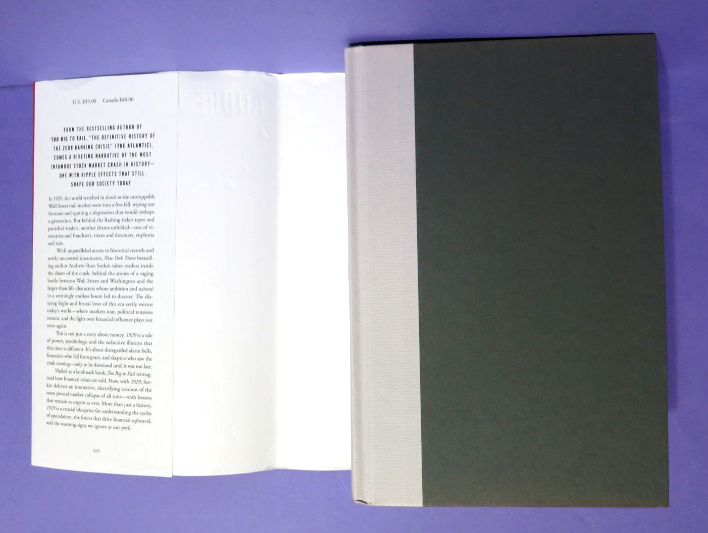 1929 by Andrew Ross Sorkin 2025 1st Edition/Print Hardcover DJ