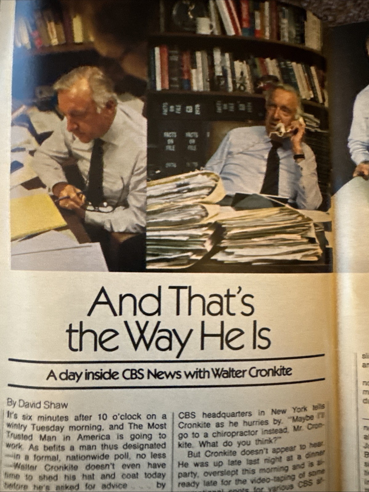TV GUIDE 1979 April 21-27 Walter Cronkite Inside CBS News Columbus Metro Edition