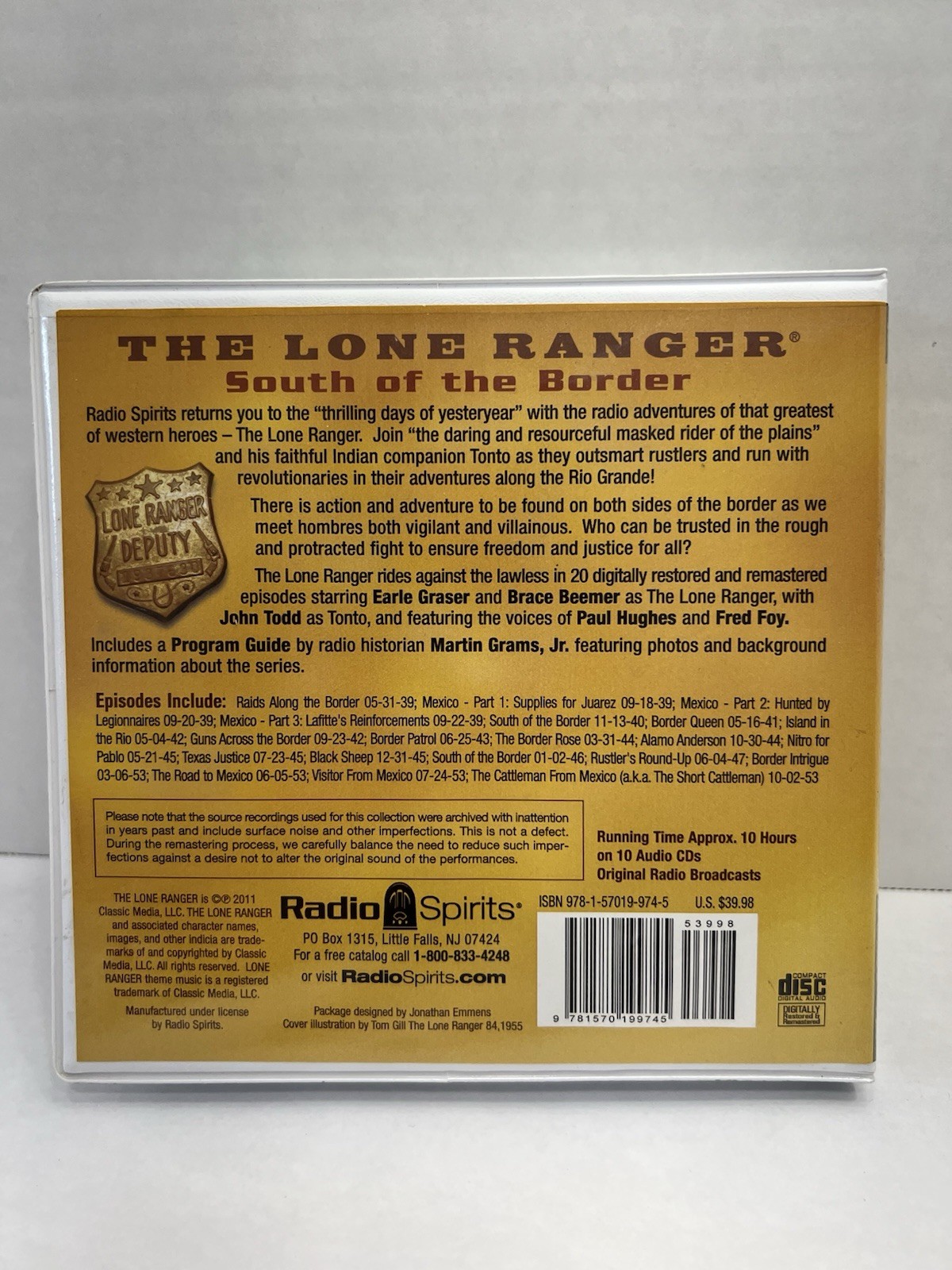 The Lone Ranger South of the Border 10 CD Box Set 2011 Classic Radio Western
