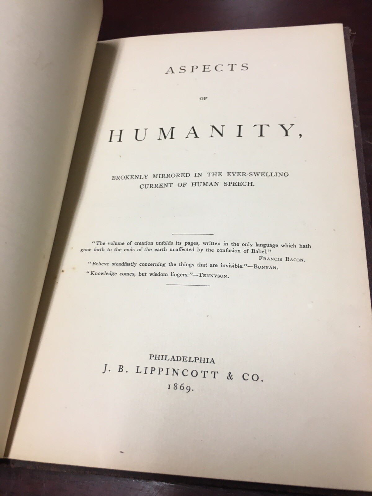 Aspects of Humanity by Richard Randolph 1869 Hardback Book Antiquarian Antique