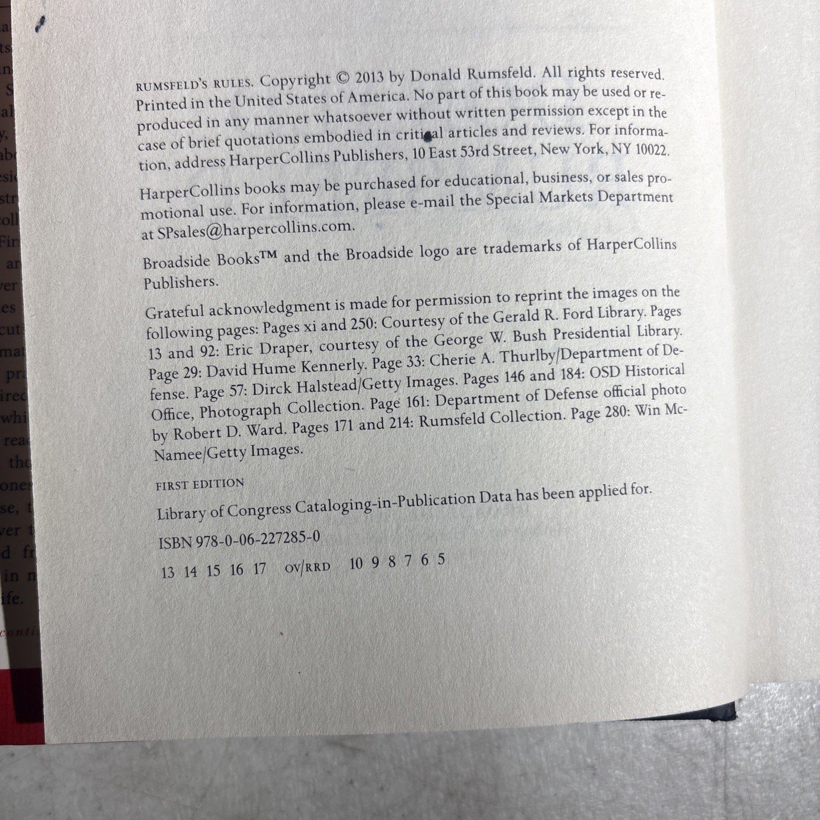 RUMSFELD’S RULES Donald Rumsfeld, RARE SIGNED COPY FIRST EDITION, VINTAGE BOOK