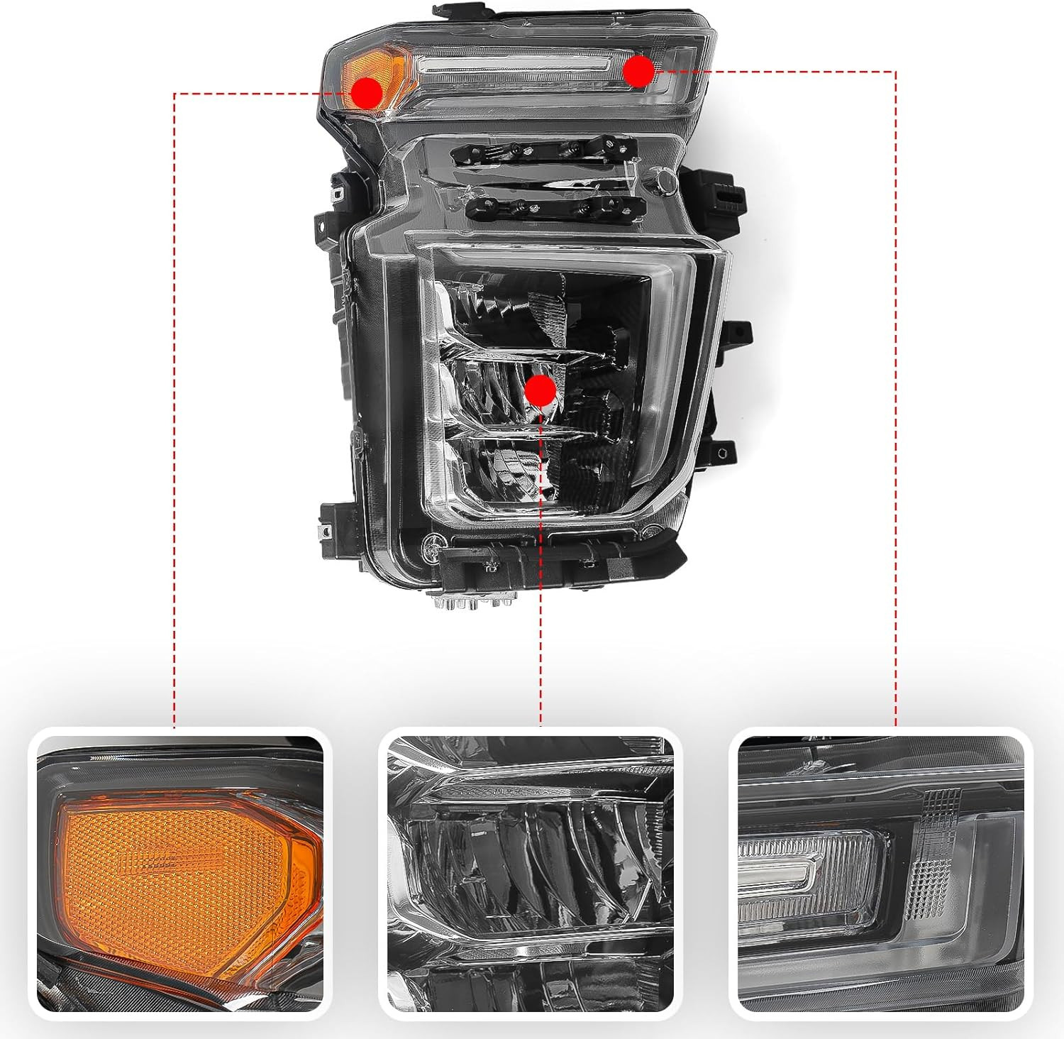 LED Headlight Assembly Compatible with Chevy Silverado 2500HD 3500HD 2020 2021 2