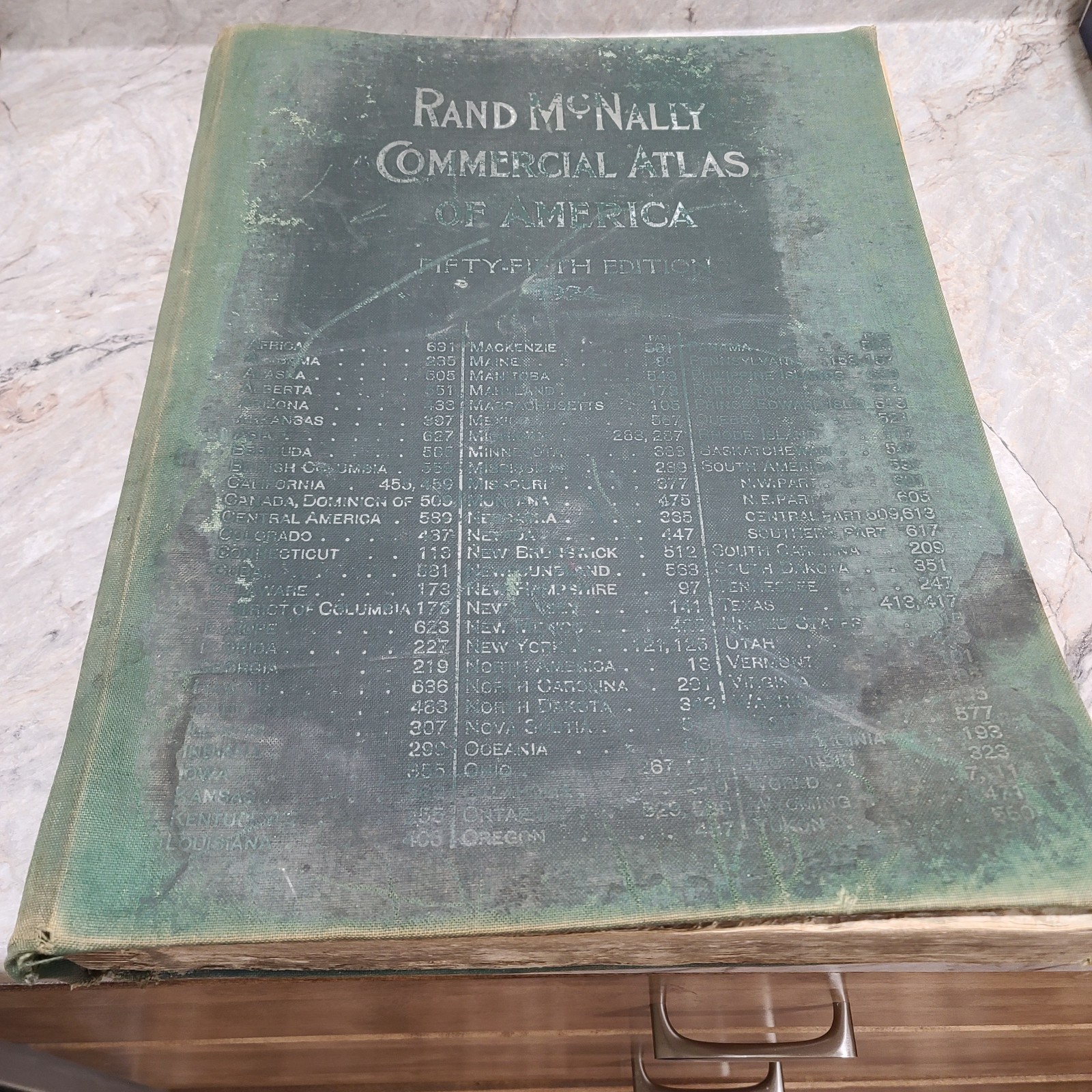 Rand McNally Commercial Atlas of America 1924 Canvas Backing 643 Pgs World Maps