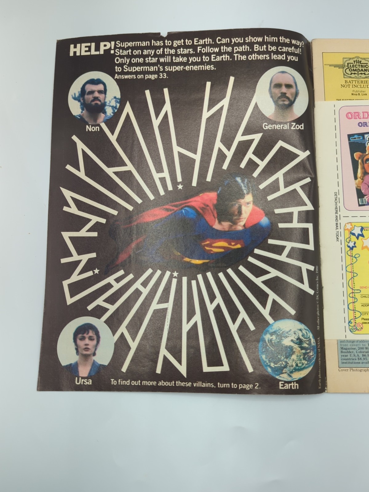 Vintage 1981 Sesame Street Electric Co Superman Christopher Reeve Childrens
