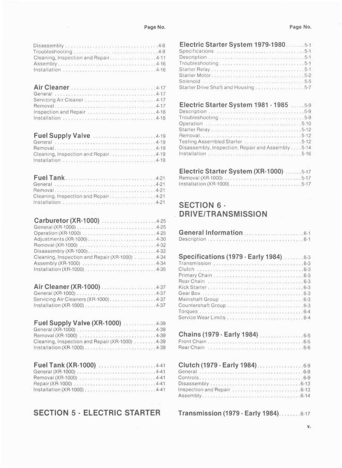 HARLEY-DAVIDSON XL XR Sportster 1000cc Service Manual 1979 To 1985, FOLDOUTS