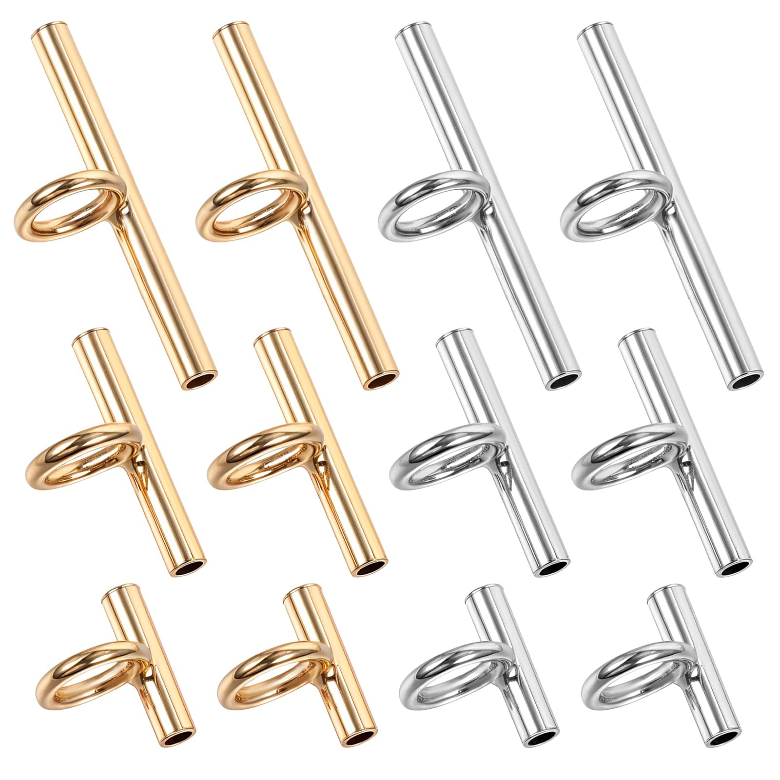 HJZHII 12 PCS Brooch 20mm/0.78inch 13mm/0.51inch 8mm/0.31inch, Gold, Silver