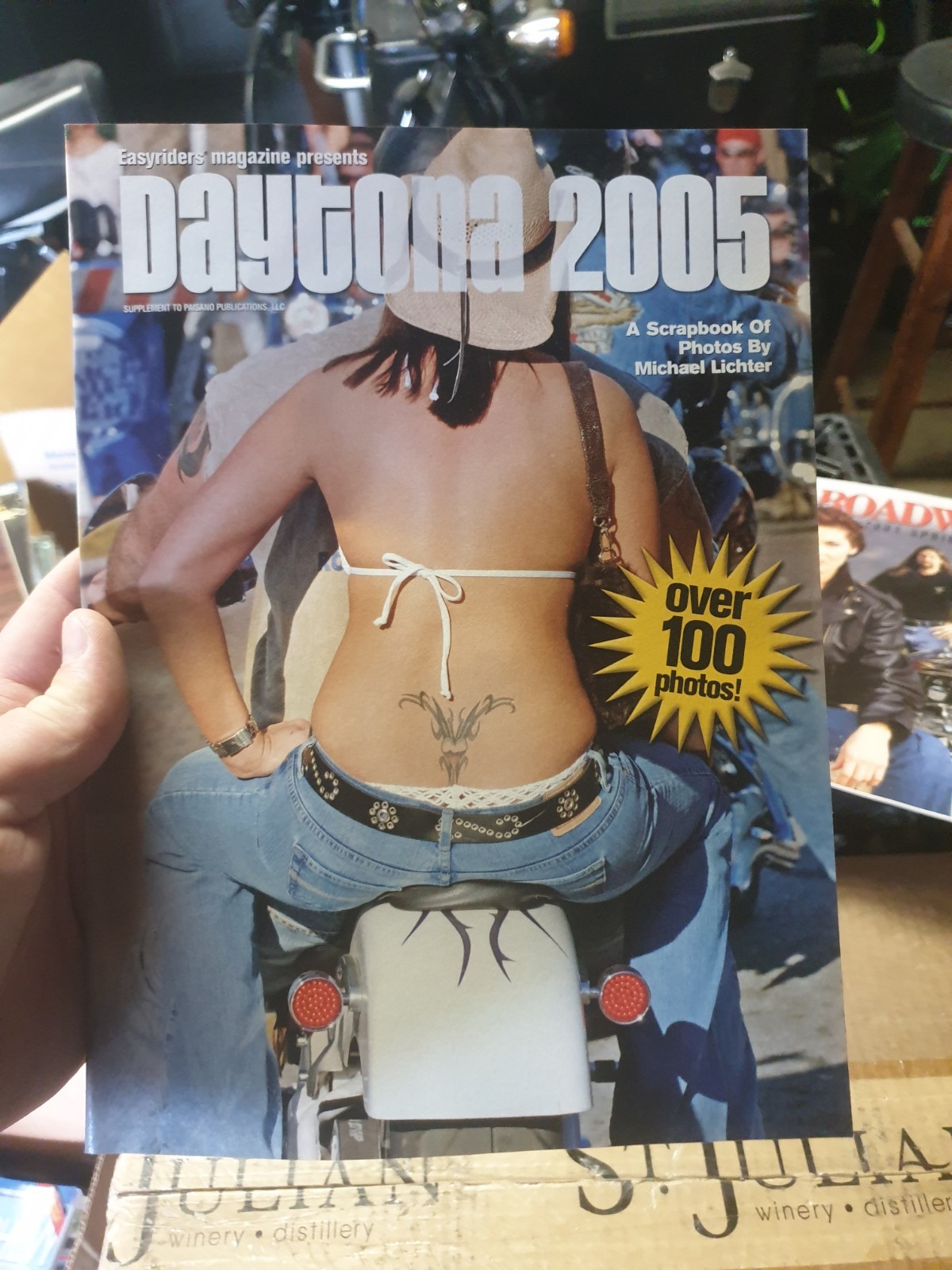 Lot 14: Vintage Biker In The Wind Custom Chopper Easyriders Magazines +Calendars