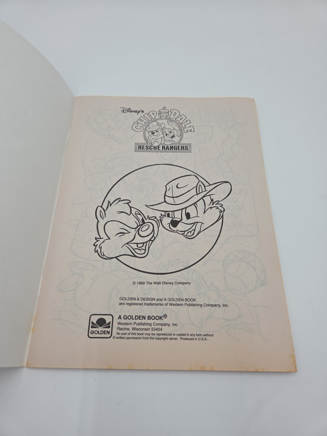Golden 1989 Color/Activity Book Disney’s Chip N Dale Rescue Rangers 4052 – Blank