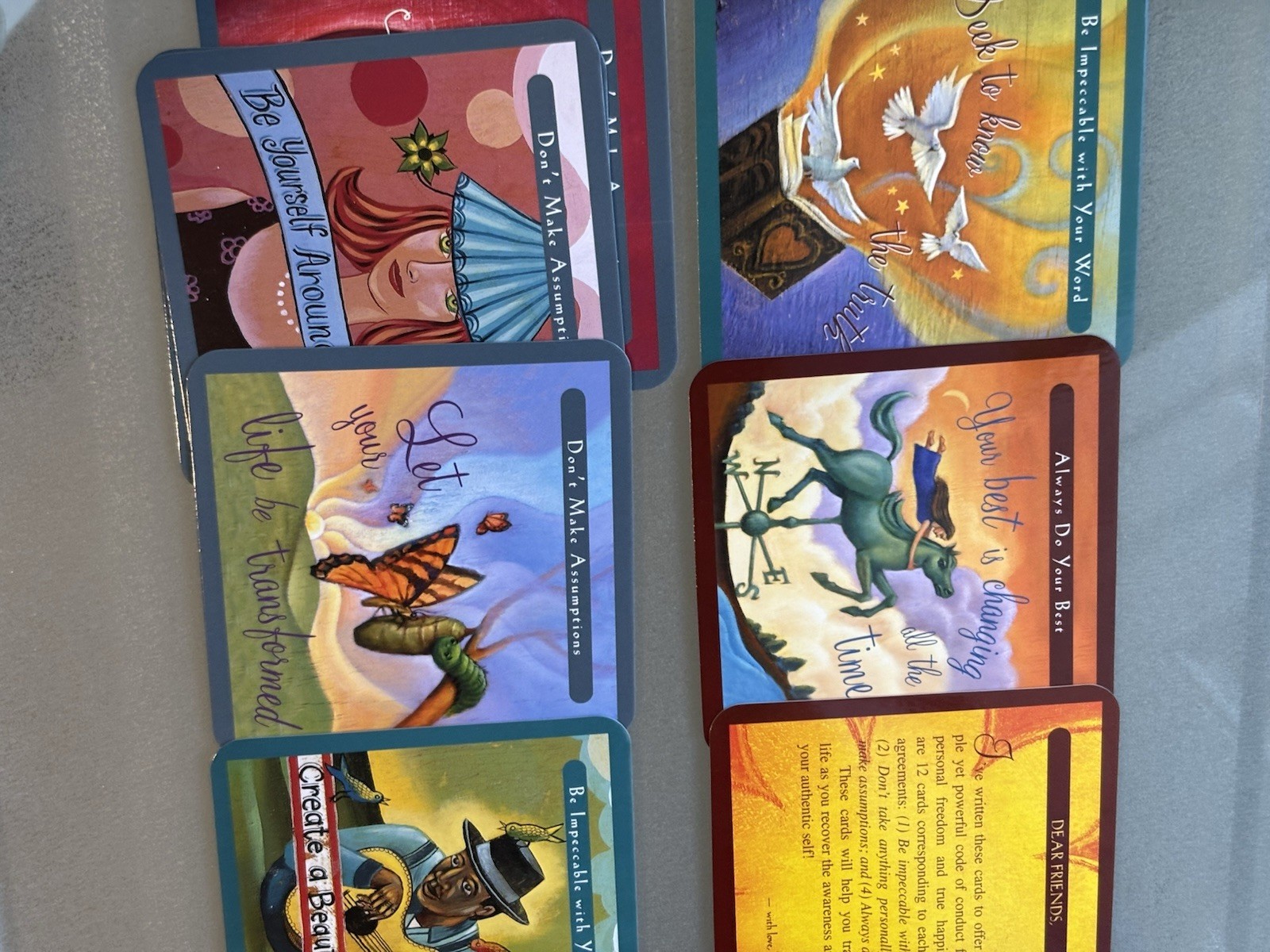 Four Agreements Cards by Miguel Don Ruiz (2001, Cards,Flash Cards)