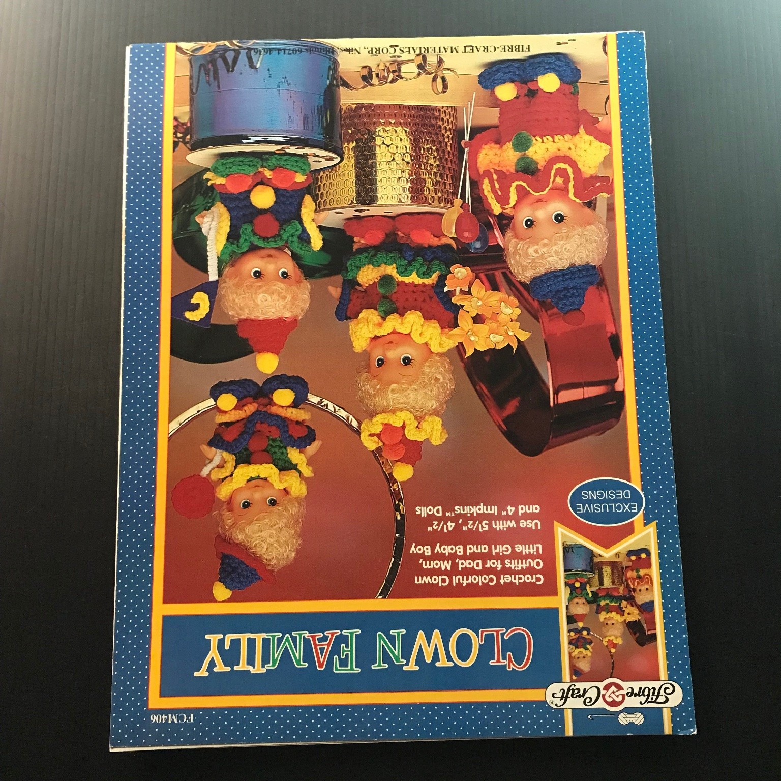 Clown Family Fibre-Craft Crochet Patterns Doll Outfits FCM406 Impkins