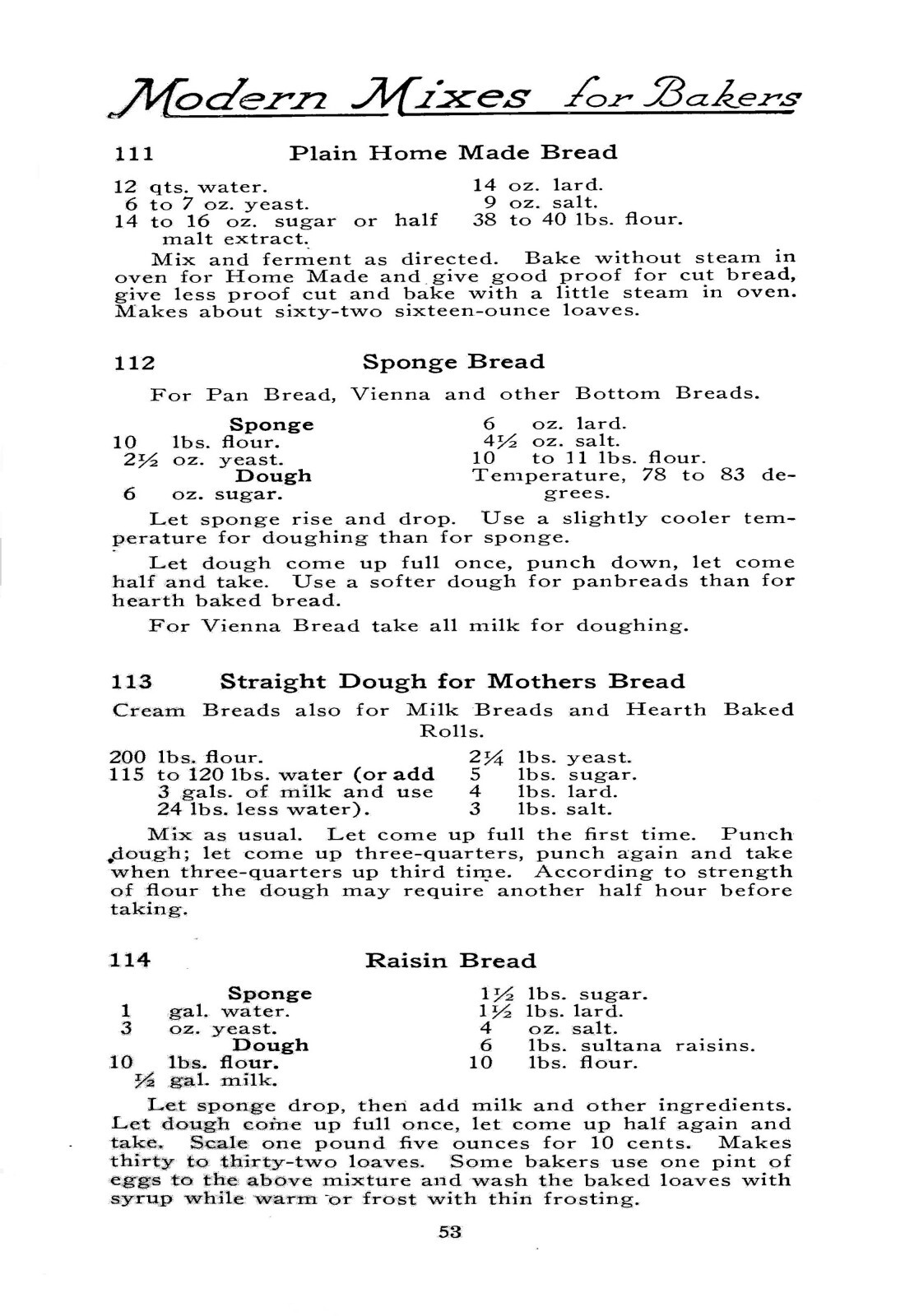 1914 Modern Mixes For Bakers Cook Book 62 Pages